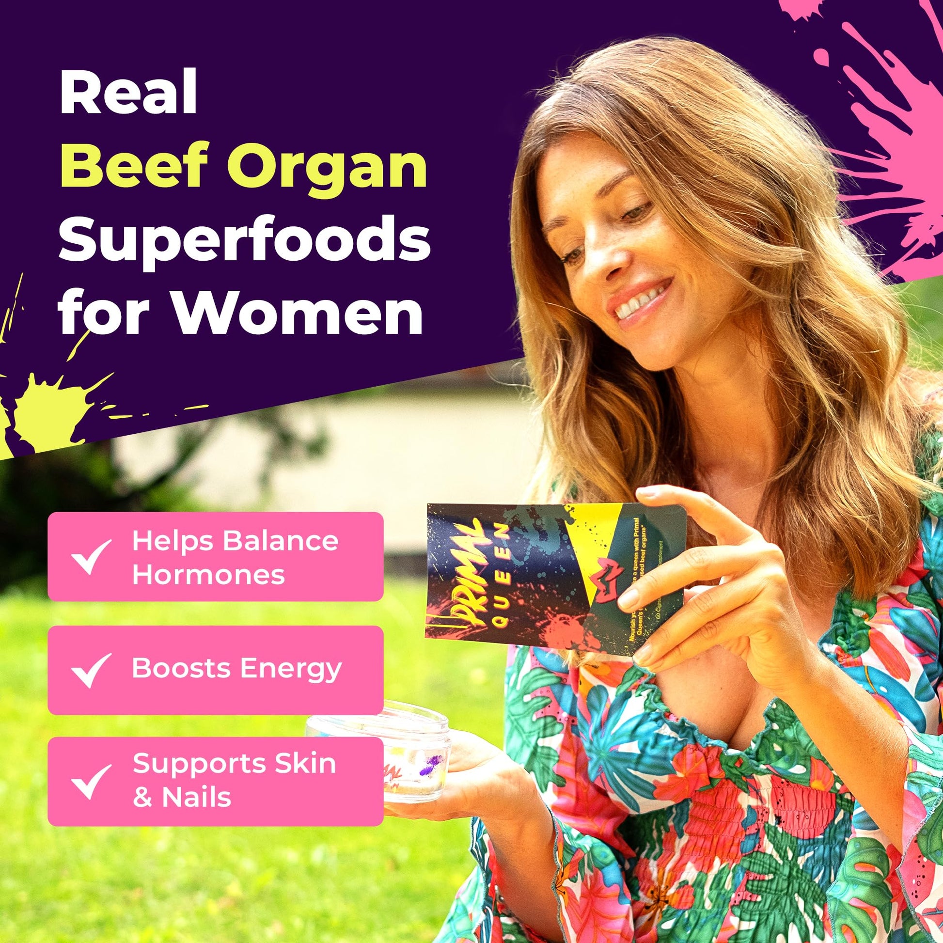 Primal Queen Female-Optimized Beef Organ Superfood Supplement (Beef Liver, Kidney, Heart, & 3 More) - 100% Grass Fed, Pasture Raised - 3rd Party & Clinically Tested Primal Queen buy supplements canada