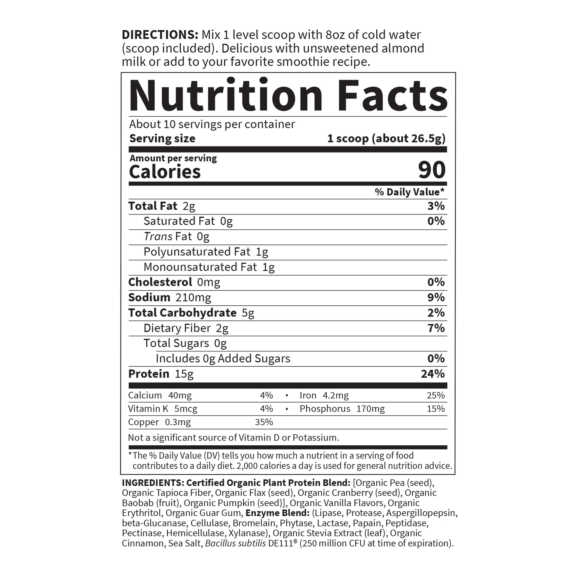 Garden of Life Organic Plant Based Protein Powder - Smooth Vanilla, Vegan, Grain Free Garden of Life buy supplements canada