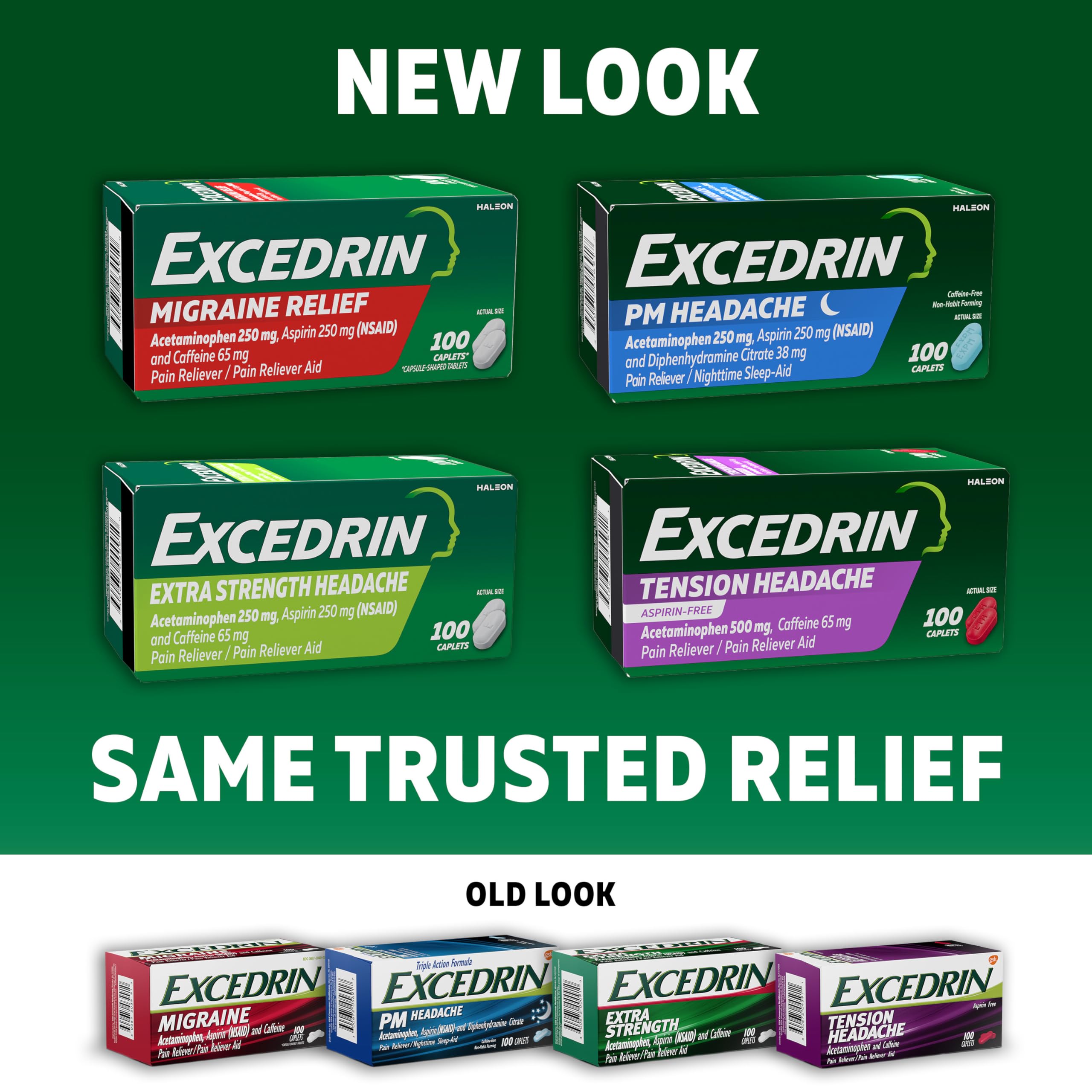 Excedrin Tension Headache Relief Caplets Without Aspirin for Head, Neck and Shoulder Pain Relief - 100 Count Excedrin buy supplements canada