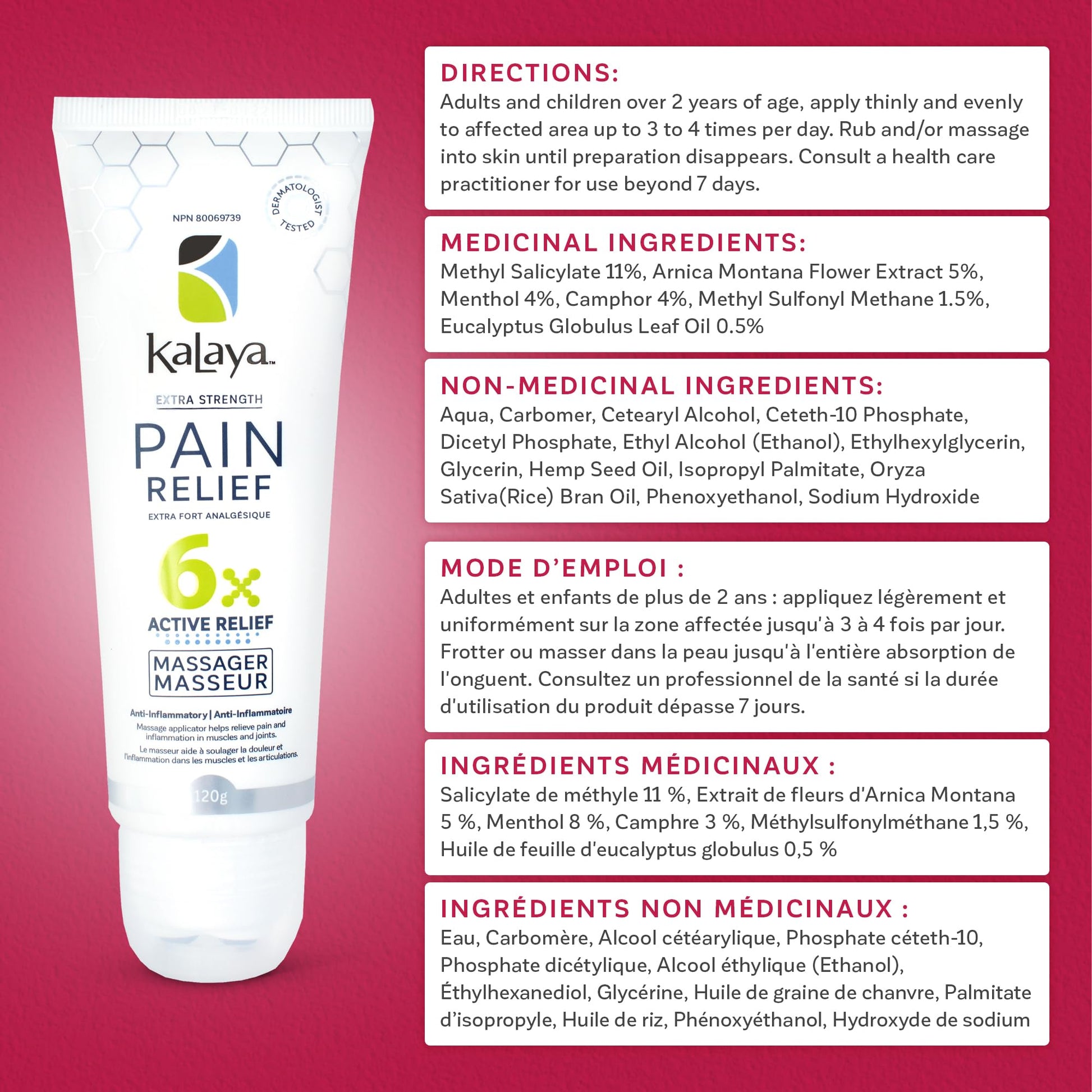 Kalaya Pain Relief Cream with Arnica – Fast-Acting Joint & Muscle Pain Relief – 6 Natural Ingredients – No-Mess Applicator – RMT-Inspired Design – Dermatologist Tested – 4.2 oz Kalaya Naturals buy supplements canada