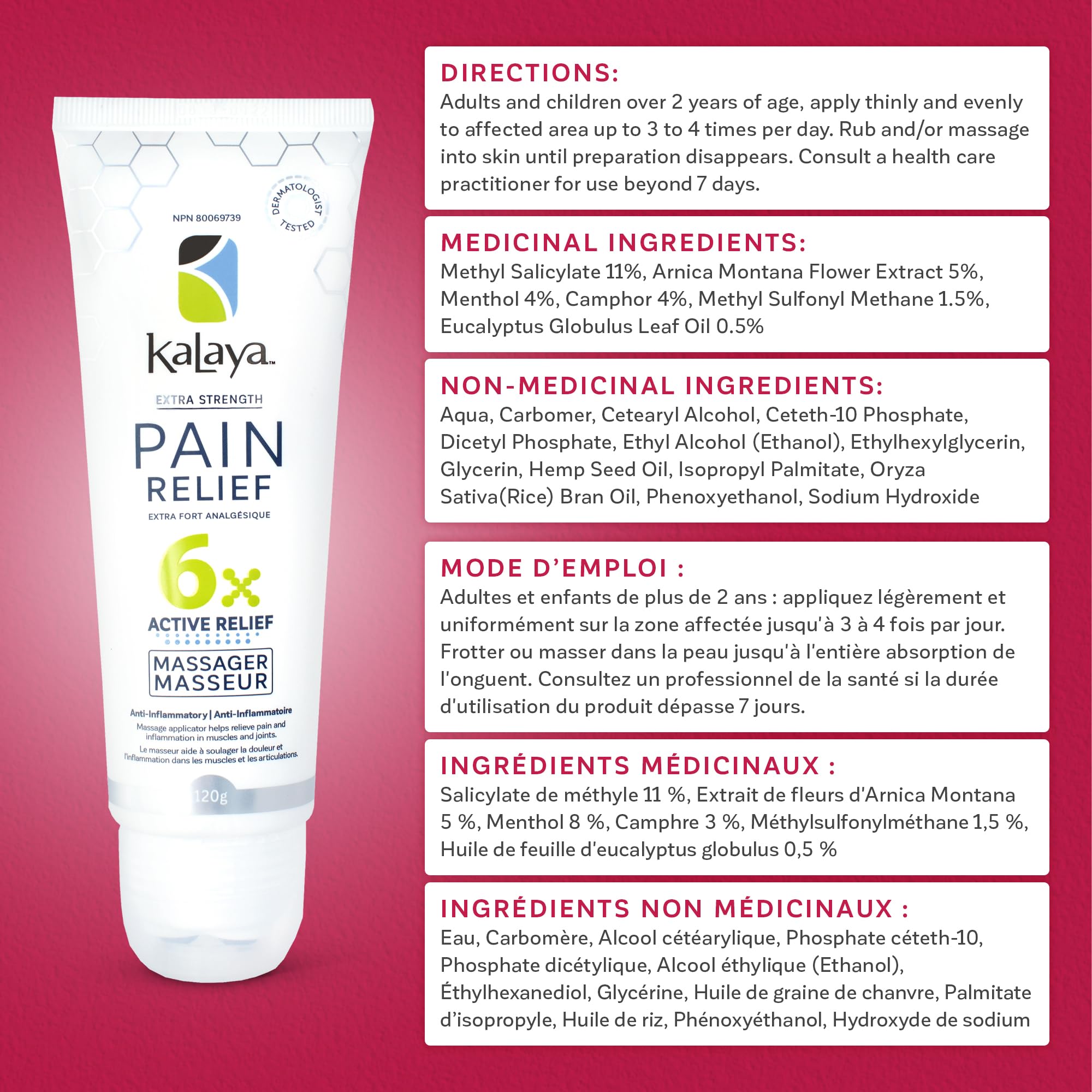 Kalaya Pain Relief Cream with Arnica – Fast-Acting Joint & Muscle Pain Relief – 6 Natural Ingredients – No-Mess Applicator – RMT-Inspired Design – Dermatologist Tested – 4.2 oz Kalaya Naturals buy supplements canada