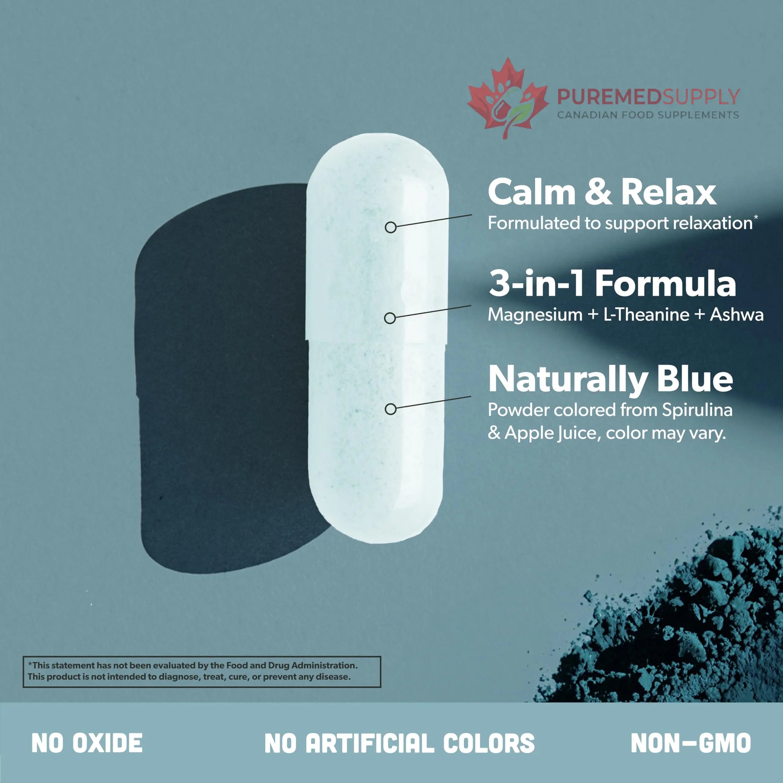Magnesium Glycinate Complex Supplement - Chelated Magnesium Glycinate with Malate, Organic Ashwagandha, L-theanine & Blue Spirulina - High Absorption, Vegan, Non-GMO, 300mg, 90 Veggie Caps sapling buy supplements canada