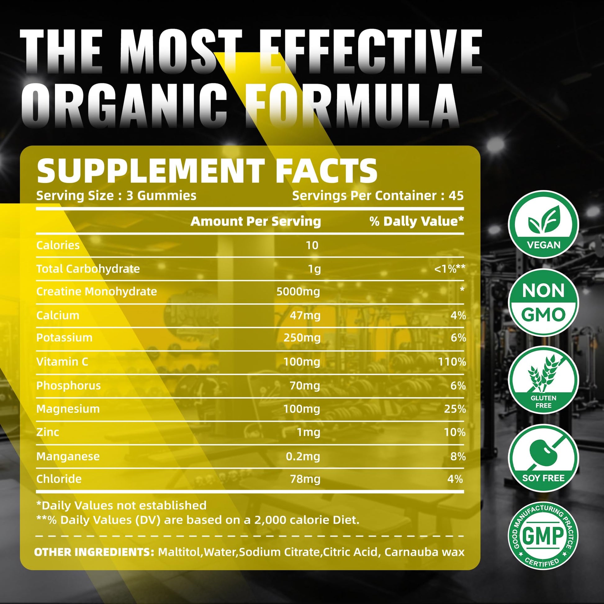 NUTRAGOGO NSF Certified Creatine Gummy - Creatine Monohydrate Gummies for Men & Women-5g of Creatine Monohydrate per Serving - Sugar Free,Vegan, Pineapple Electrolyte Chews, 135 Count NUTRAGOGO buy supplements canada