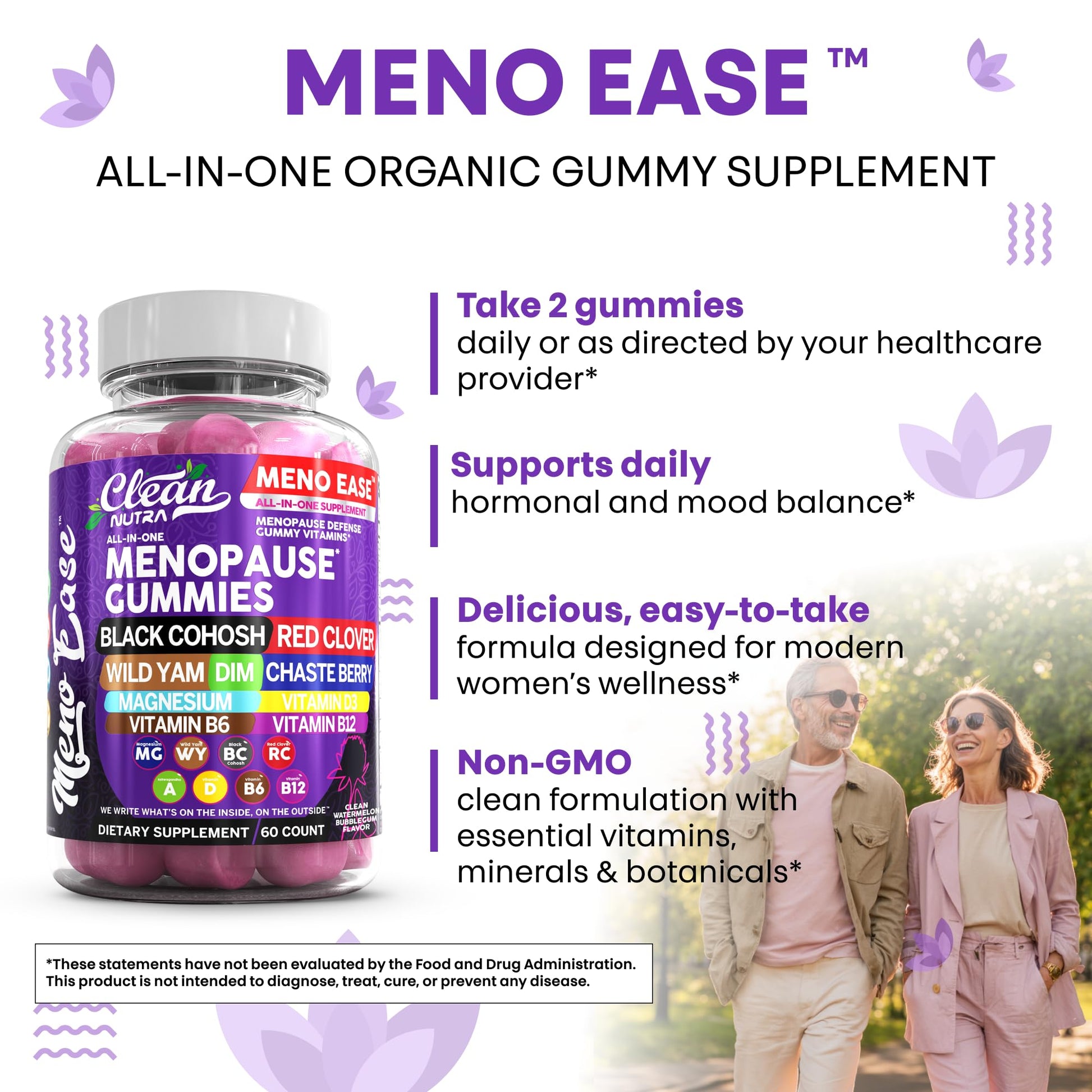 Menopause Supplement for Women Gummies with Black Cohosh, Wild Yam, DIM, Magnesium, Red Clover Chasteberry for Hormone Balance Relief Night Sweats Mood Plus Bergamot, Vitamin D3, Vitamin B6 B12 Clean Nutraceuticals buy supplements canada