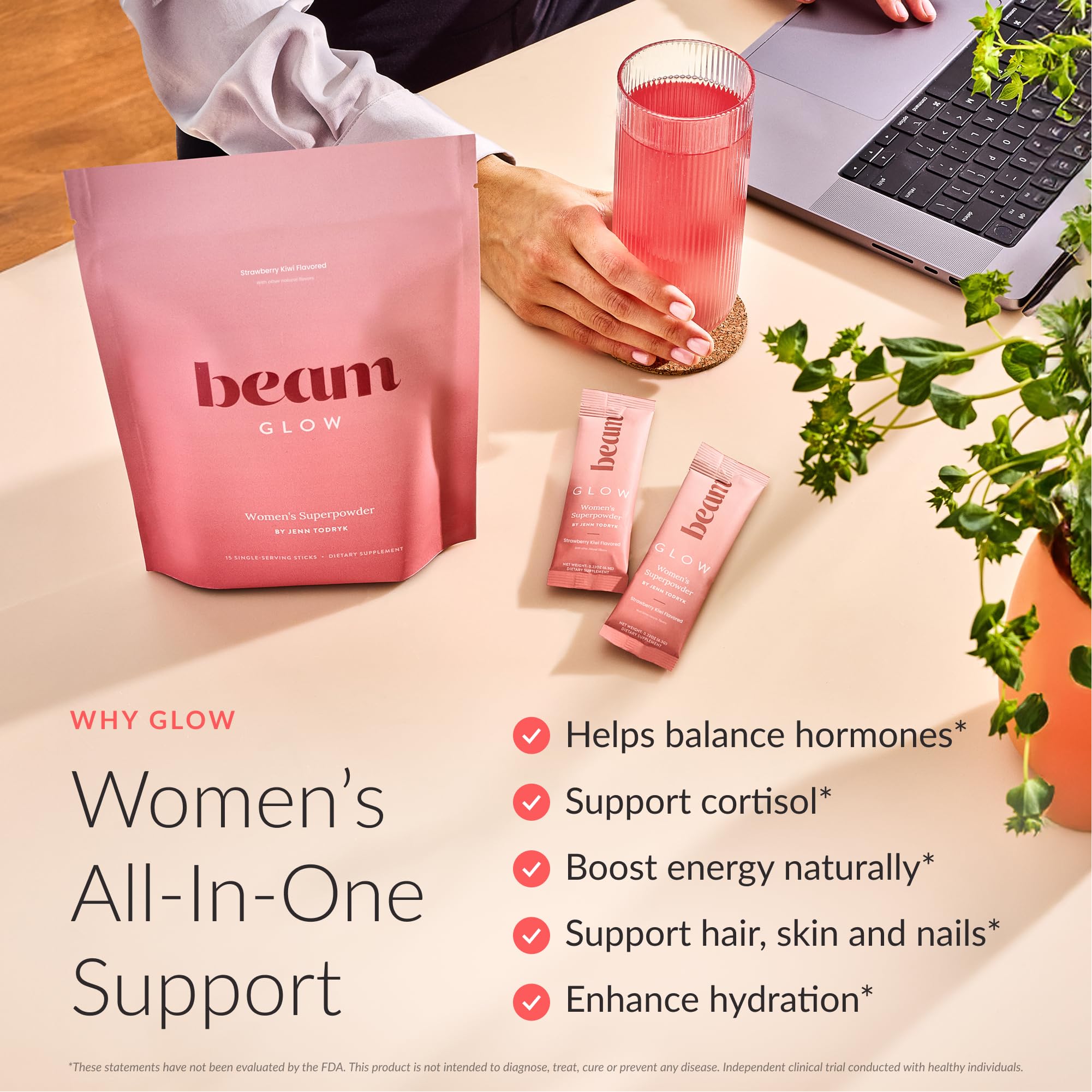 Beam Glow Hormone Balance Supplement for Women – Cortisol Supplement for Women, PMS Relief Supplement, Perimenopause & PCOS Support, Womens Vitamins, Thyroid Support with Ashwagandha & Selenium Beam buy supplements canada