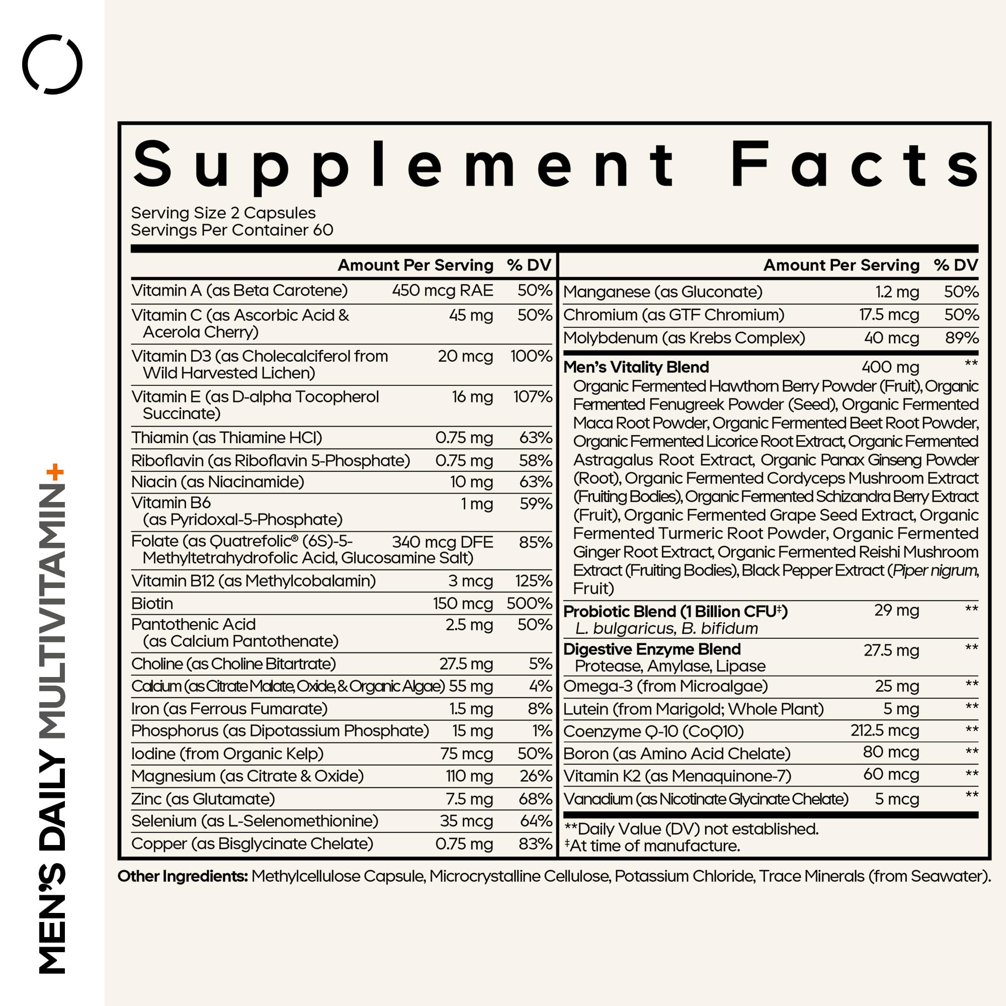 Codeage Men’s Daily Multivitamin – 25+ Essential Vitamins & Minerals, Organic Whole Foods, Probiotics, Omega-3, Zinc, Vitamins A, B, C, D, E & K – 120 Capsules Codeage buy supplements canada