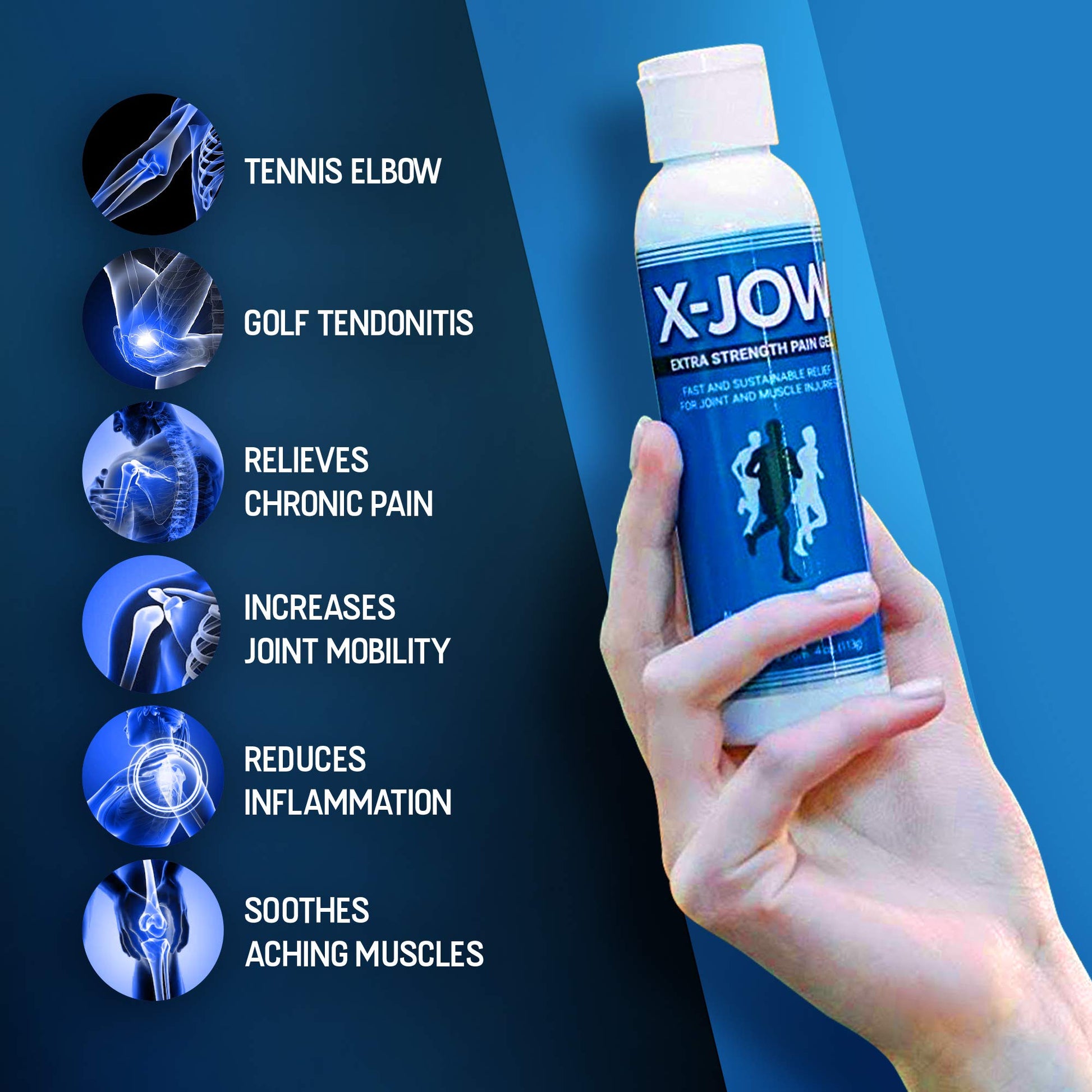 HerbX X-Jow Extra Strength Pain Relief Gel 4 oz - Herbal Massage Gel for Massage Therapy and Sports - Pain Terminator Cream for Muscles, Shoulders, and Joints Inflammation, Soreness and Discomfort x-jow buy supplements canada