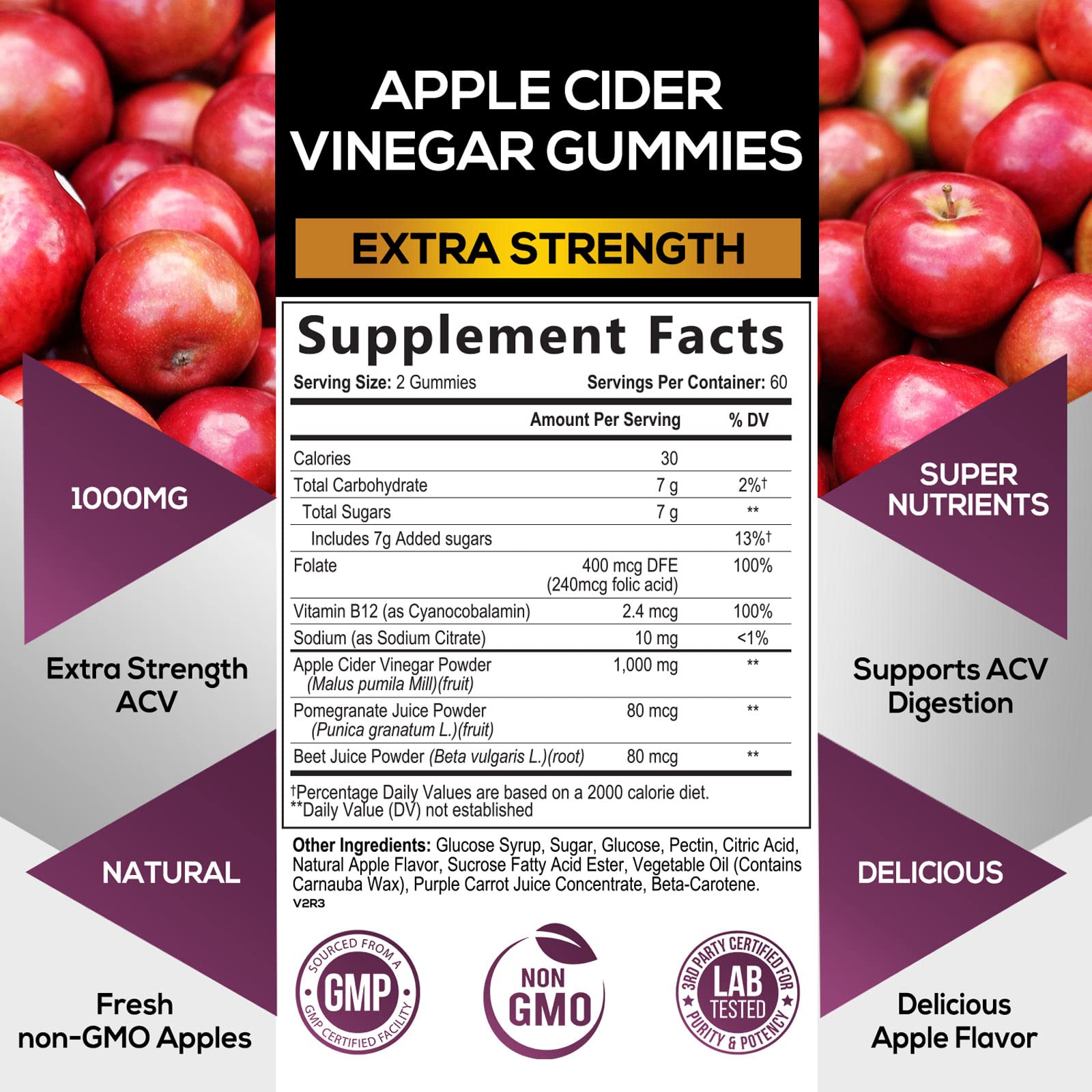 Nature's Nutrition Apple Vinegar Gummy for Weight Loss 1000mg - Vegan Apple Cider Vinegar Nature's Nutrition buy supplements canada