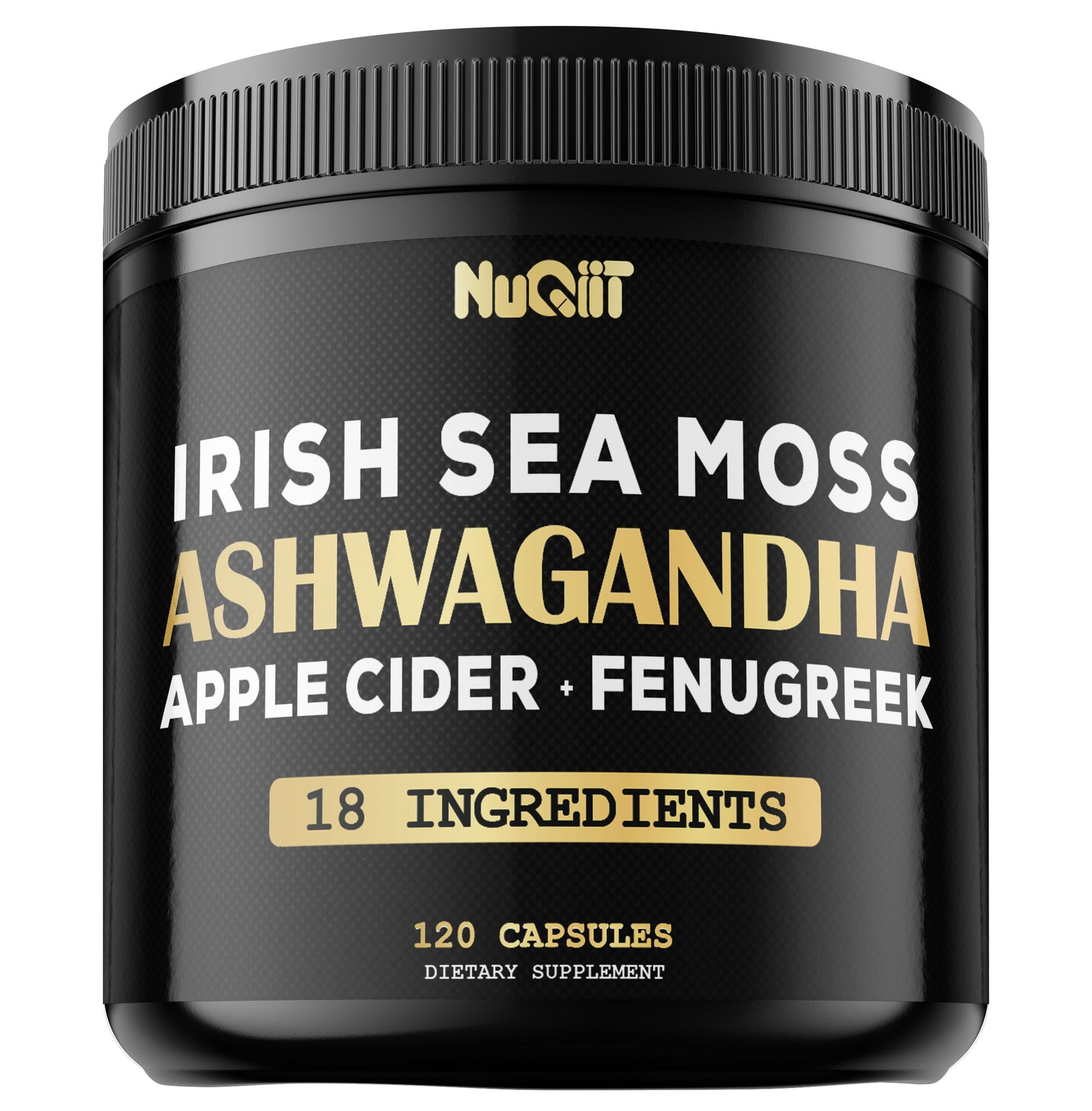 NUQIIT Organic Ashwangdha Capsules 15000mg Irish Sea Moss Apple Cider Vinegar & More - Support Brain Health, Strength & Immune System - 120 Vegan Capsules NUQIIT buy supplements canada