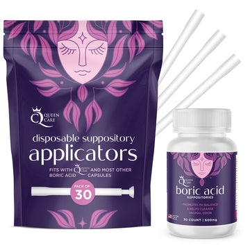 Queen Care - Boric Acid Suppositories & Applicators, Complete Feminine Care, PH Balance for Women Queen Care buy supplements canada