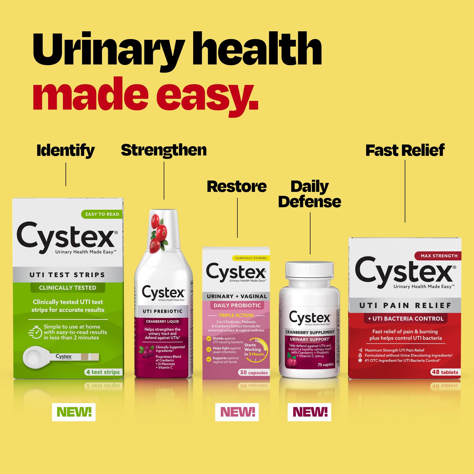 Cystex Urinary Tract Infection Support & Prevention - Cranberry Prebiotic Supplement with D-Mannose & Vitamin C for UTI Protection & Urinary Health Maintenance - 7.6 fl oz (Pack of 2) Cystex buy supplements canada
