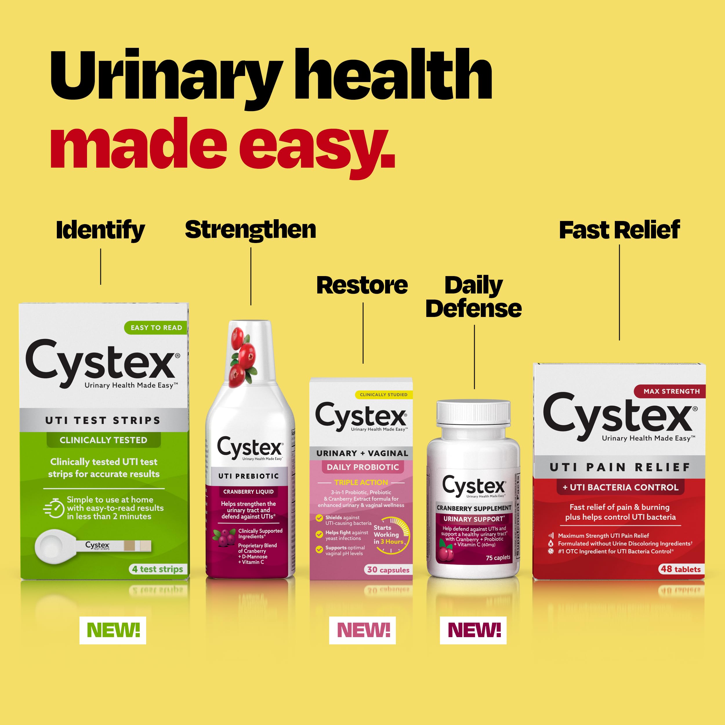 Cystex Urinary Tract Infection Support & Prevention - Cranberry Prebiotic Supplement with D-Mannose & Vitamin C for UTI Protection & Urinary Health Maintenance - 7.6 fl oz (Pack of 2) Cystex buy supplements canada