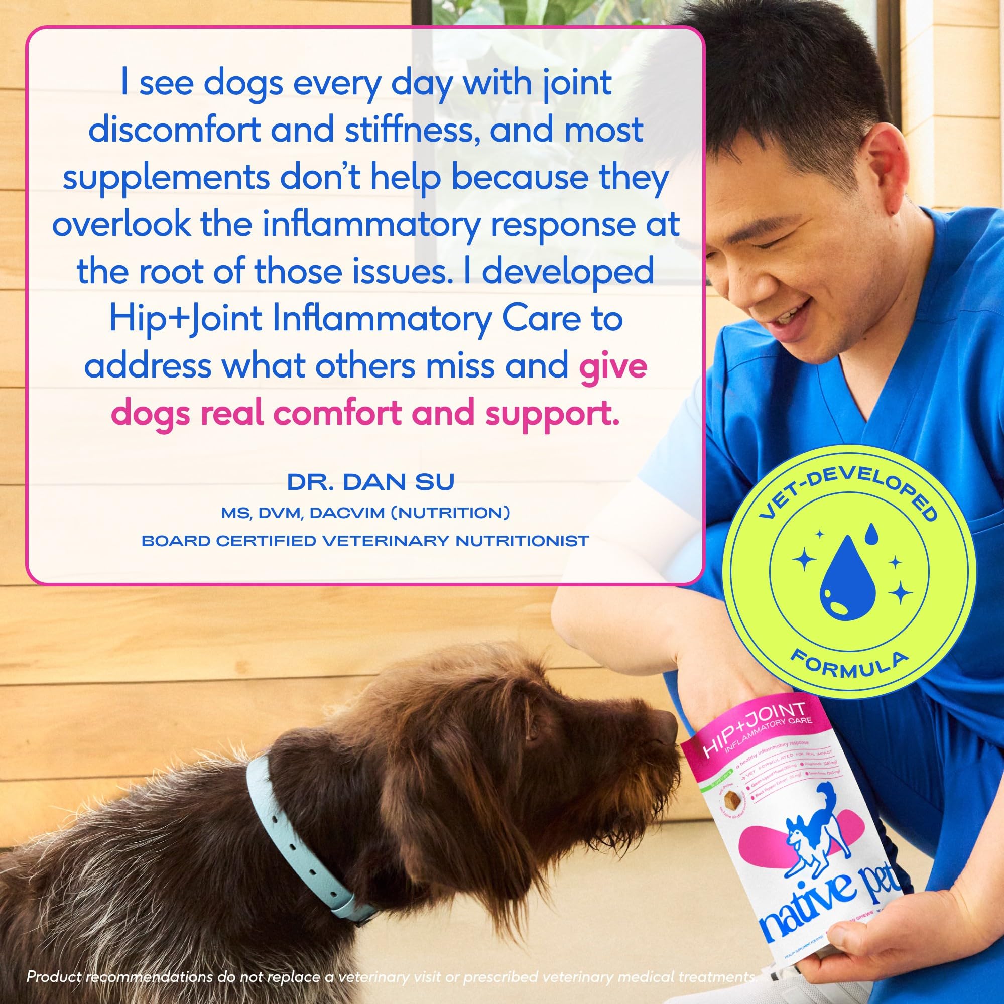 Native Pet Inflammatory Care - Pain Relief for Dogs - Green-Lipped Mussel, Turmeric & Collagen for Dogs - Hip and Joint Supplement Supports Healthy Inflammatory Response & Joint Comfort - 60 Chews Native Pet buy supplements canada