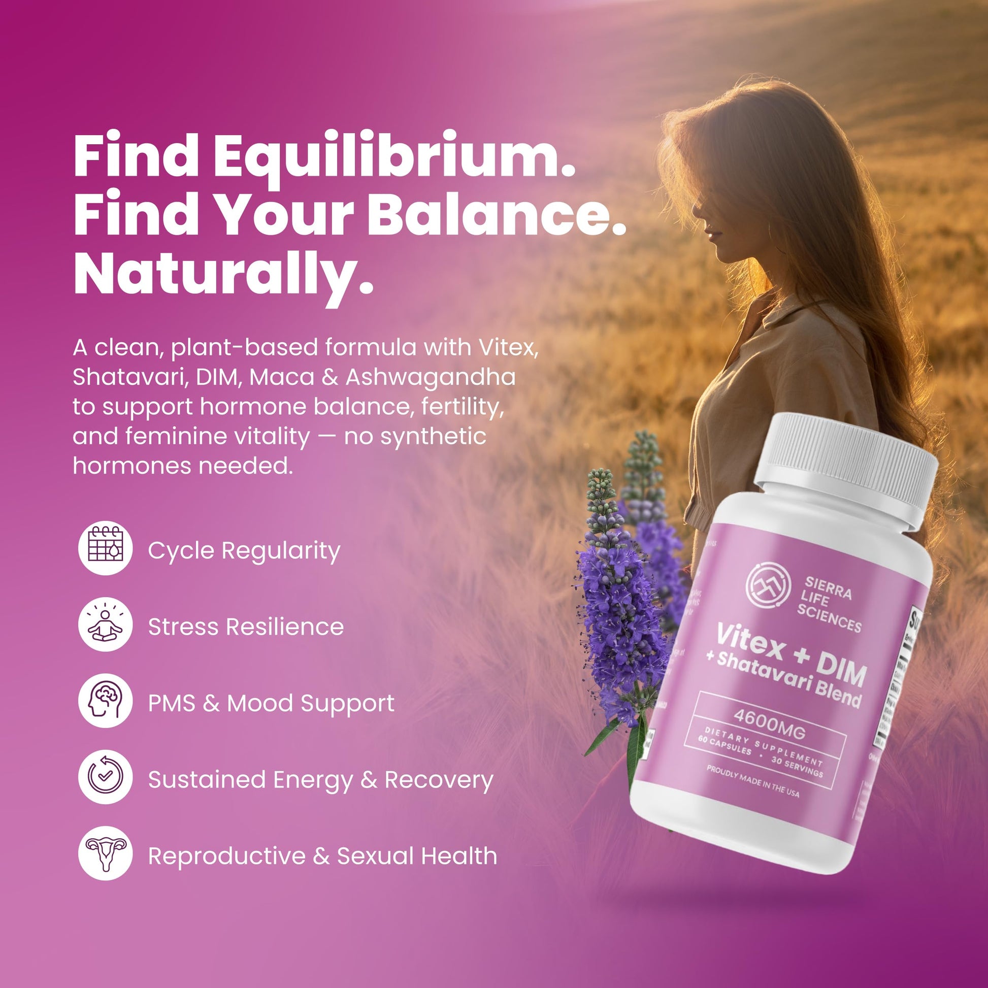SIERRA LIFE SCIENCES Hormonal Balance Blend for Women – Vitex, DIM, Shatavari + Adaptogenic Support – Menstrual & Menopause Relief – Vegan, Clean-Label Formula – 4600mg – (Pack of 3) SIERRA LIFE SCIENCES buy supplements canada