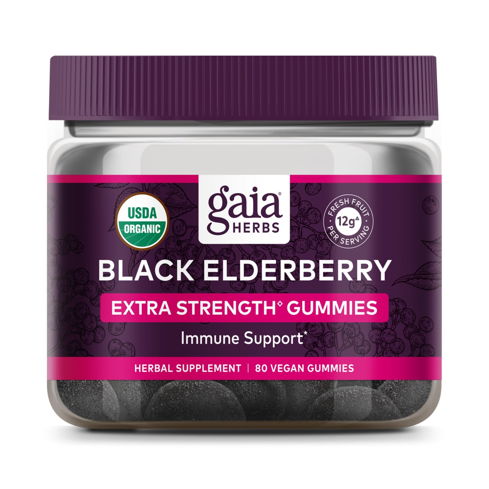 Gaia Herbs Black Elderberry (Sambucus Nigra) Extra Strength Gummies Gaia Herbs buy supplements canada