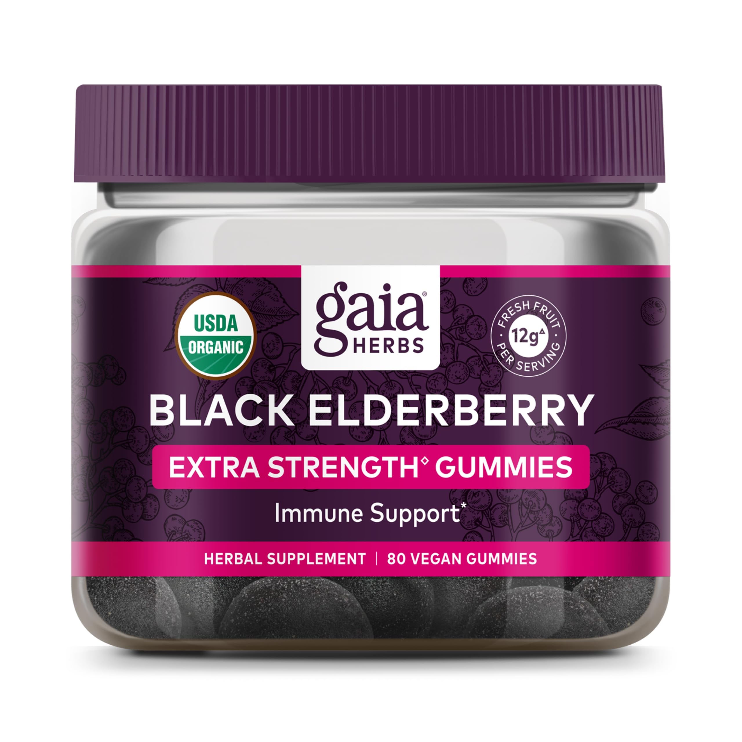 Gaia Herbs Black Elderberry (Sambucus Nigra) Extra Strength Gummies Gaia Herbs buy supplements canada