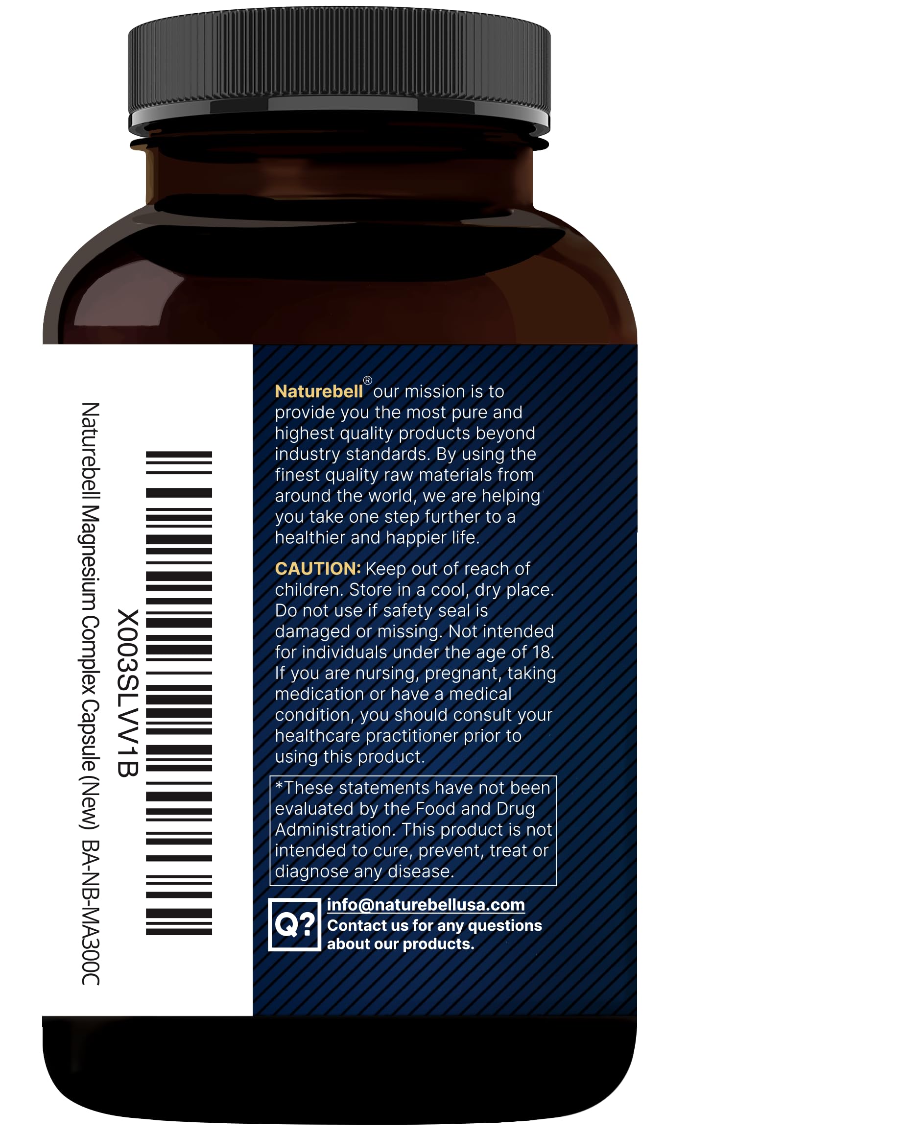 Magnesium Complex 500mg, 300 Capsules | 10-in-1 Magnesium Glycinate, Citrate, Malate & More | Chelated Form for Easy Absorption | Non-GMO NatureBell buy supplements canada