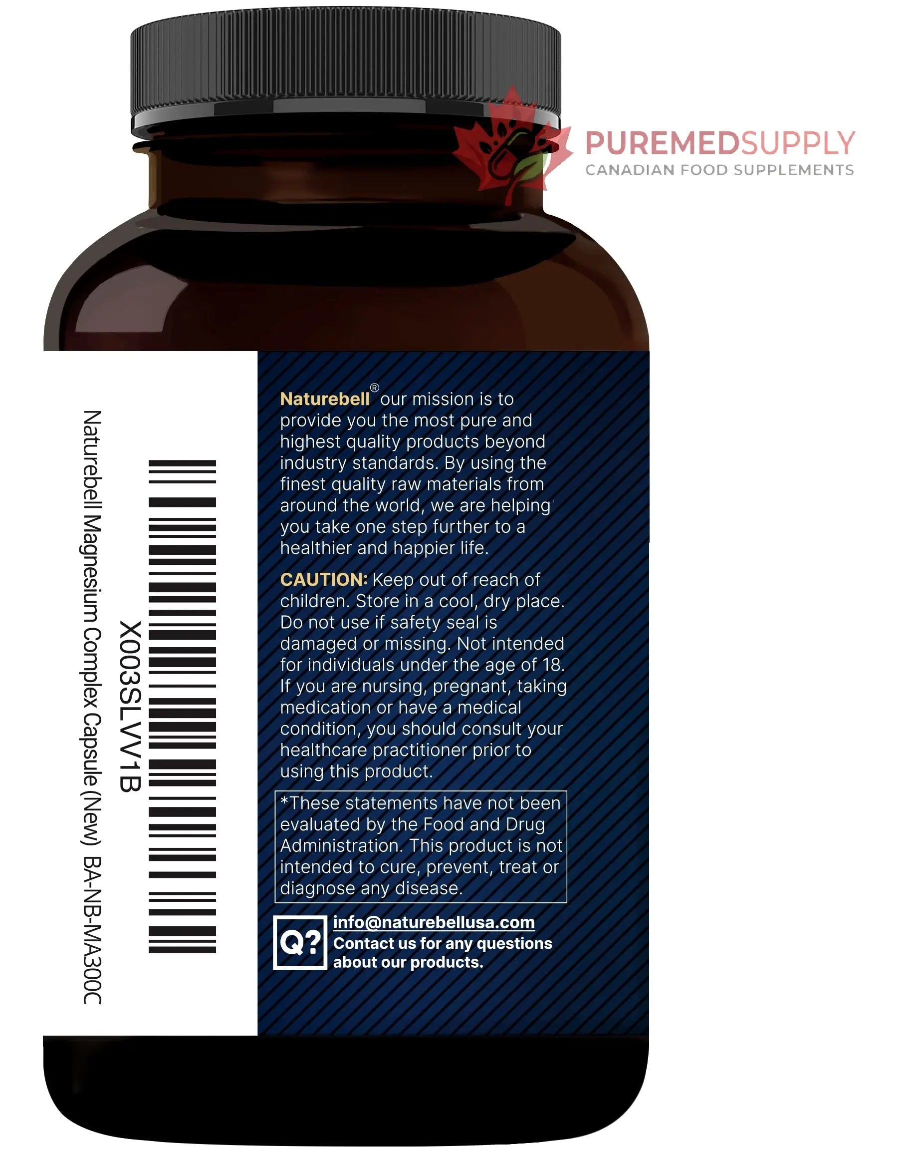 Magnesium Complex 500mg, 300 Capsules | 10-in-1 Magnesium Glycinate, Citrate, Malate & More | Chelated Form for Easy Absorption | Non-GMO NatureBell buy supplements canada