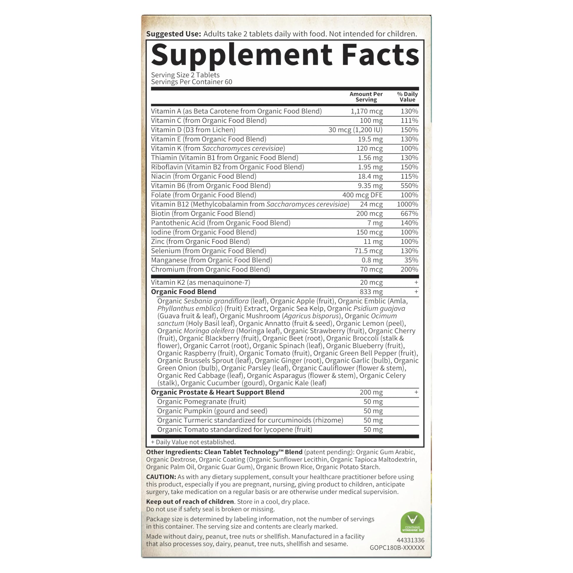 Garden of Life Organics Whole Food Multivitamin for Men 40+ 120 Tablets, Vegan Mens Multi for Health Garden of Life buy supplements canada