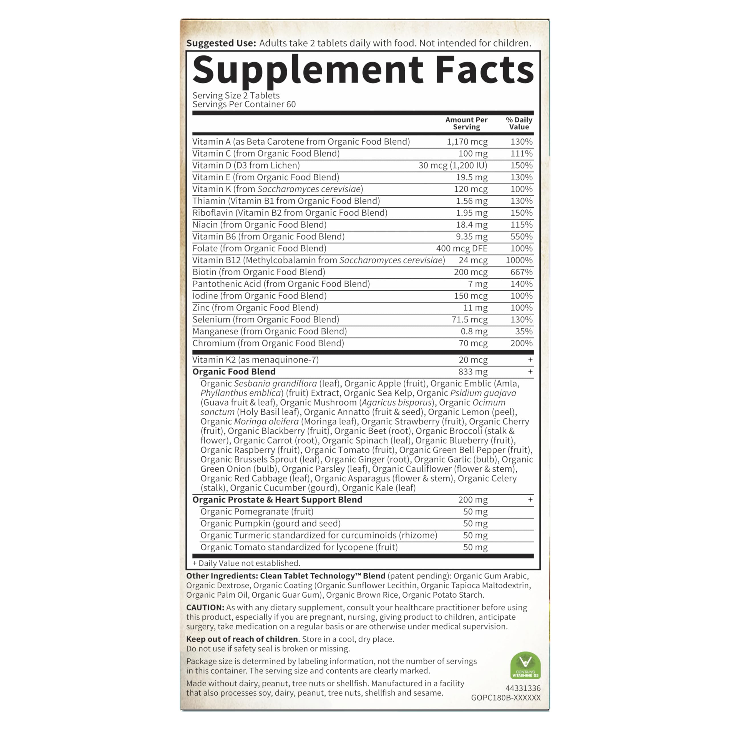 Garden of Life Organics Whole Food Multivitamin for Men 40+ 120 Tablets, Vegan Mens Multi for Health Garden of Life buy supplements canada
