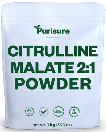 Purisure Citrulline Malate 2:1 Powder, 1 kg, Citrulline Supplement and Citrulline Nitrate Purisure buy supplements canada