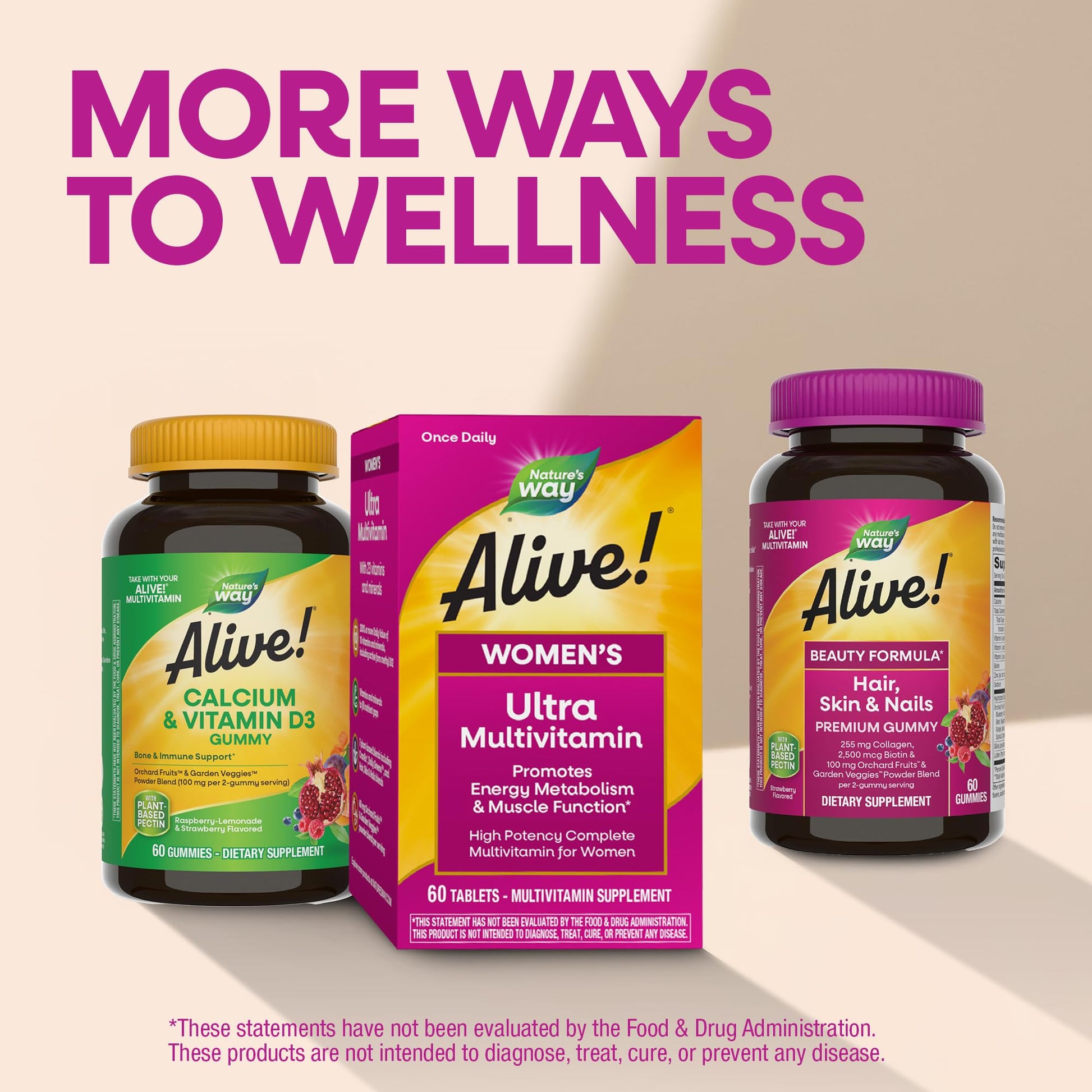 Nature's Way Alive! Ultra Multivitamin for Women, Complete Daily Women's Vitamins, High Potency Formula, Promotes Energy Metabolism and Muscle Function*, Vitamin A, C, D, Methylated B12, 60 Tablets Nature's Way buy supplements canada