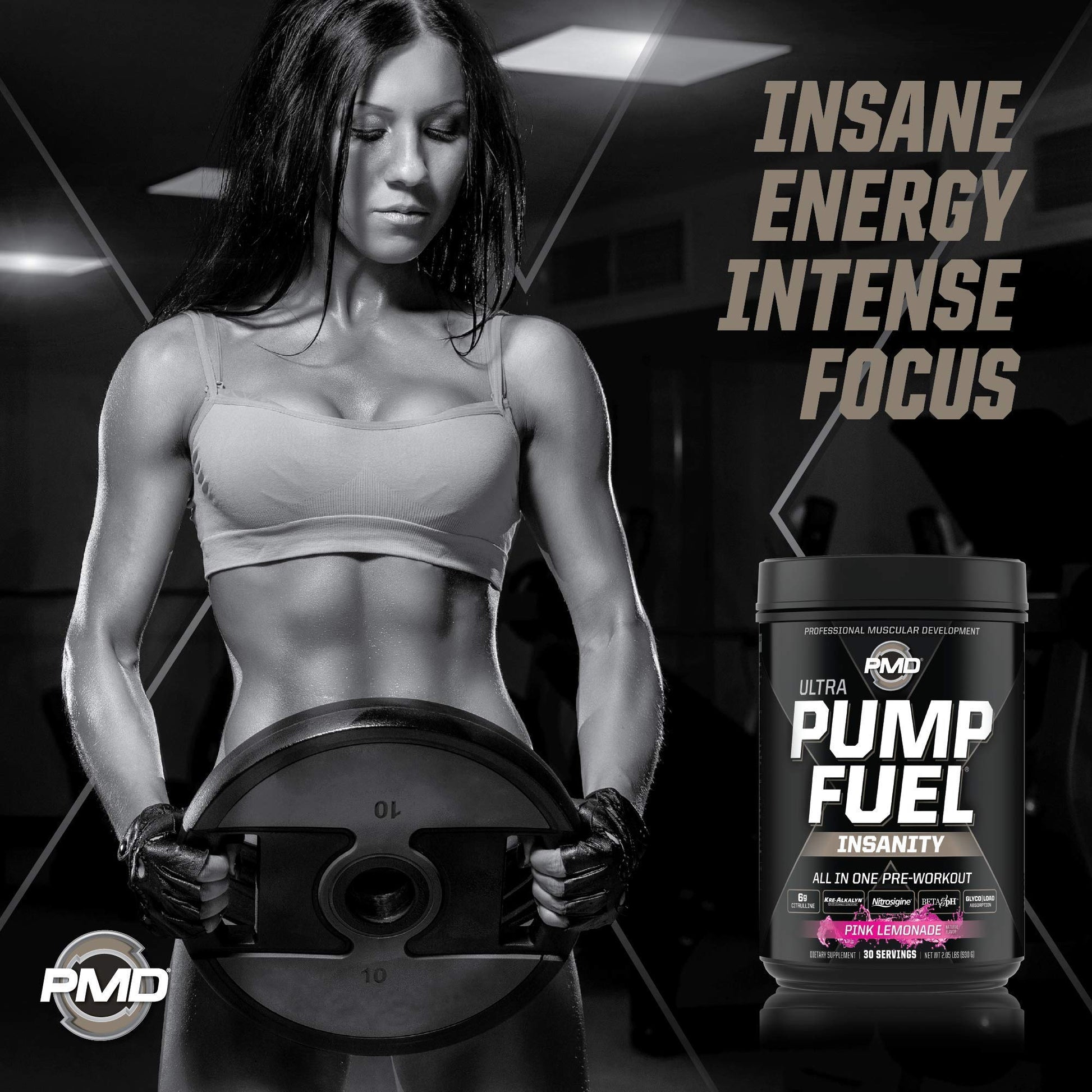PMD Sports Ultra Pump Fuel Insanity - Pre Workout – Pink Lemonade (30 Servings) Sports PMD buy supplements canada