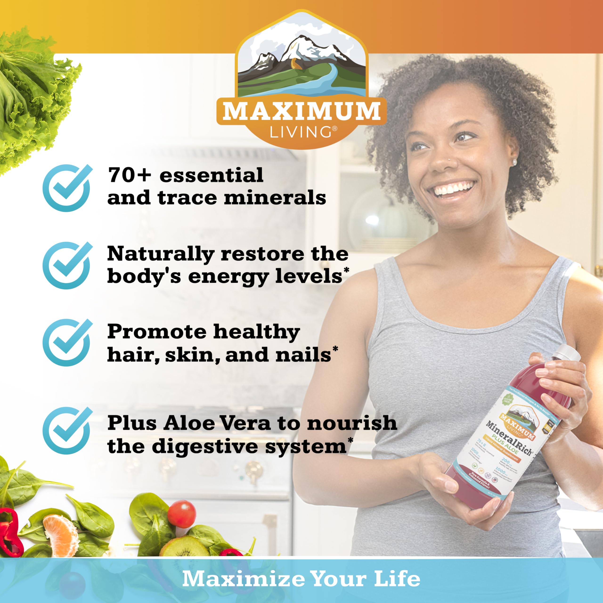 Maximum Living MineralRich Minerals Supplement with Aloe - Liquid Blend of Vitamins and Trace Minerals - 32 oz Maximum Living buy supplements canada