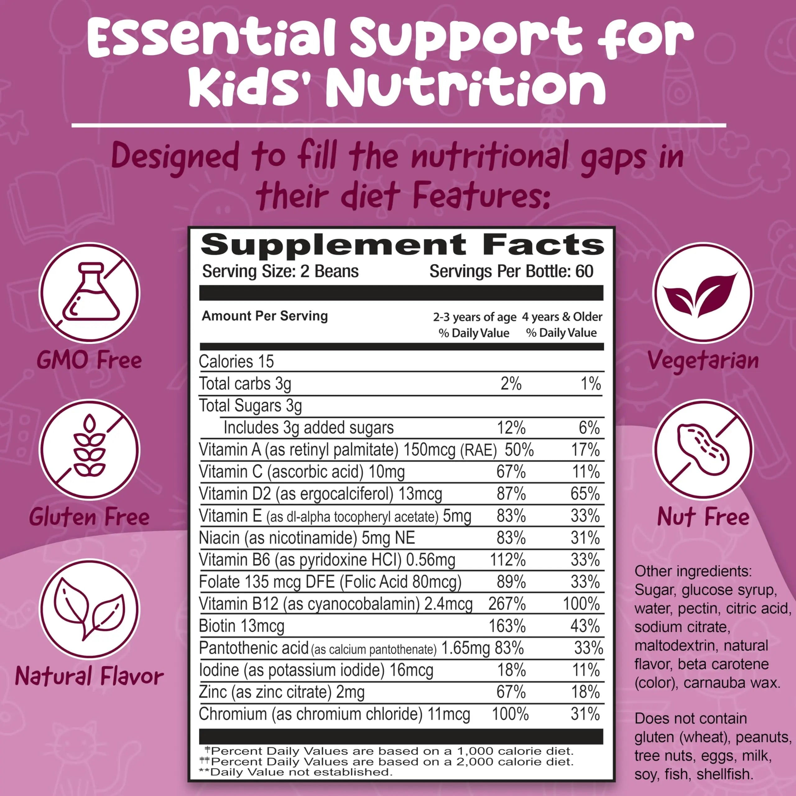 BeElevated Kids Multivitamin Gummies – Tasty Berry-Flavored Zinc Gummies for Children & Adults – Vegetarian, Gluten-Free BeElevated buy supplements canada