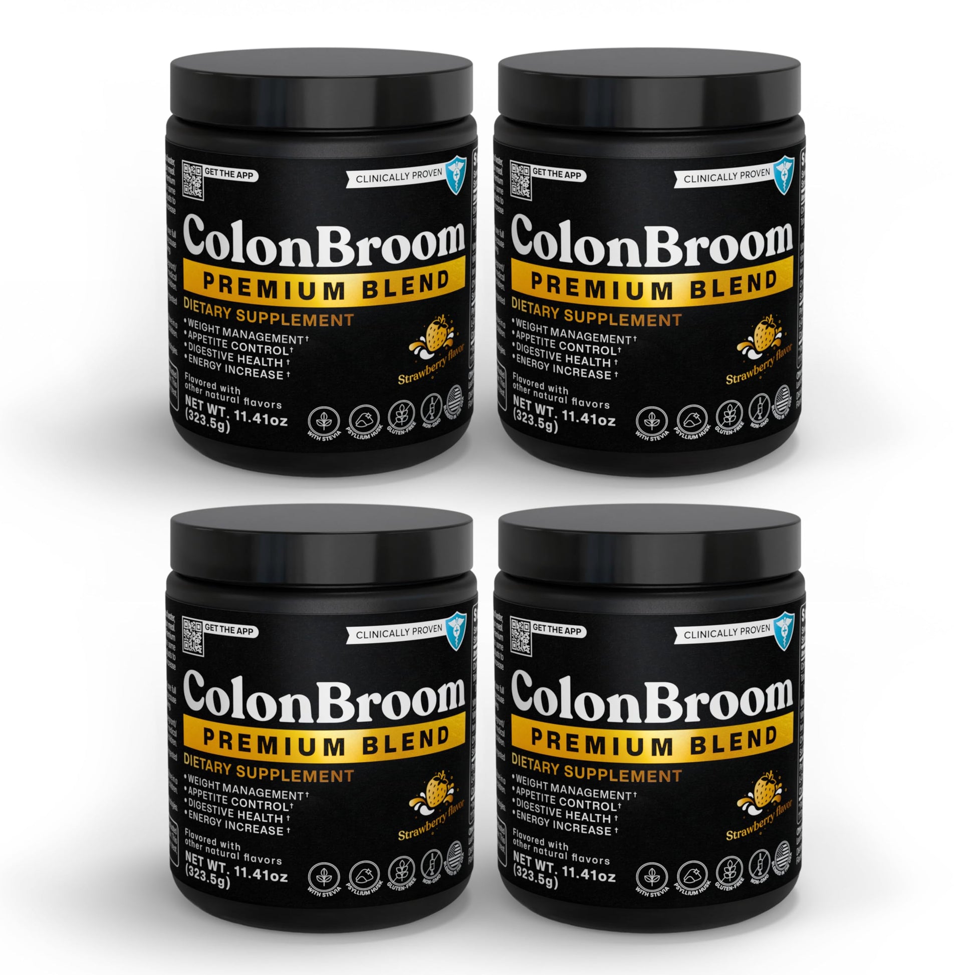 ColonBroom Premium Weight Management Supplement (Strawberry) - Colon Broom Psyllium Husk Fiber Powder Drink - Gluten Free, Non-GMO Colon Cleanse for Bloating Relief & Gut Health, 200 Servings ColonBroom buy supplements canada