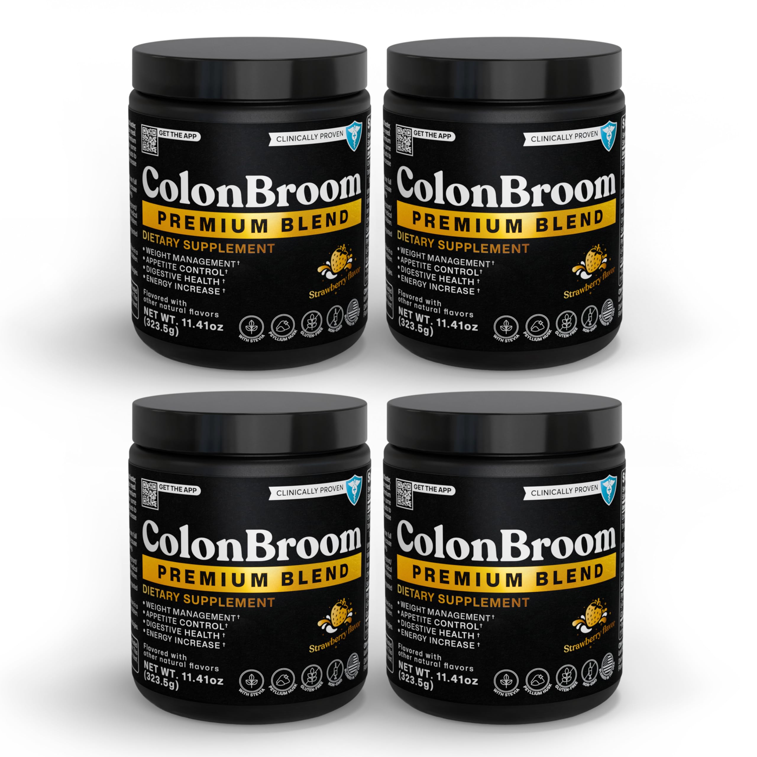 ColonBroom Premium Weight Management Supplement (Strawberry) - Colon Broom Psyllium Husk Fiber Powder Drink - Gluten Free, Non-GMO Colon Cleanse for Bloating Relief & Gut Health, 200 Servings ColonBroom buy supplements canada