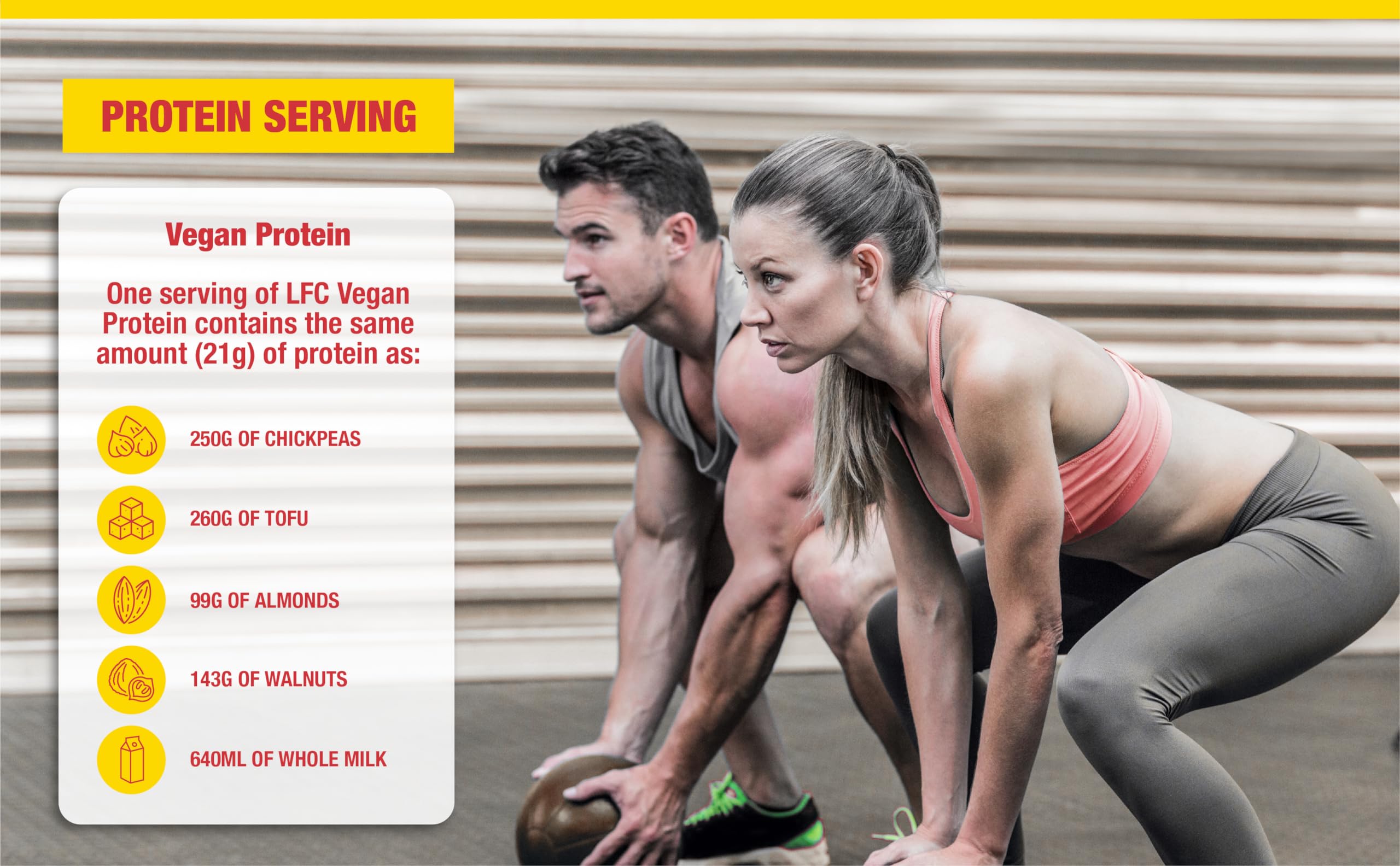 LFC Vegan Protein Powder Banana Caramel Flavour 680g 100% Vegan Protein Powder 21g High Protein, Vector Consumer buy supplements canada