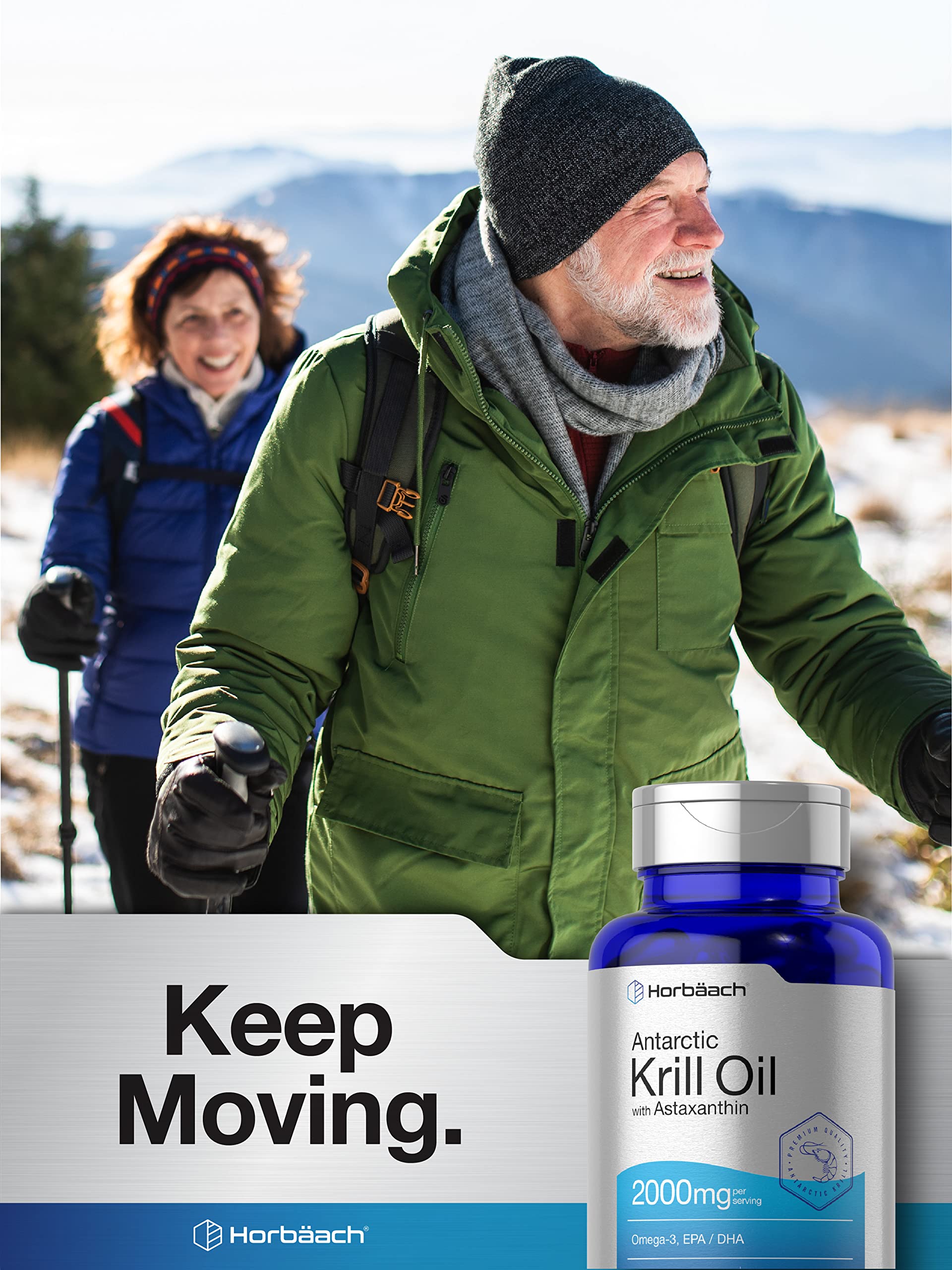 Horbäach Antarctic Krill Oil 2000mg | 60 Softgel Capsules | Omega-3, EPA, DHA Supplemen Horbäach buy supplements canada