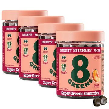 8Greens Supergreens Gummies | Super Greens Powder Superfood Gummy for Metabolism, Immunity & Focus, Digestive Health Enzymes, Organic: Chlorella, Spirulina, Aloe Vera, Peach Flavor, 200 Count 8Greens buy supplements canada