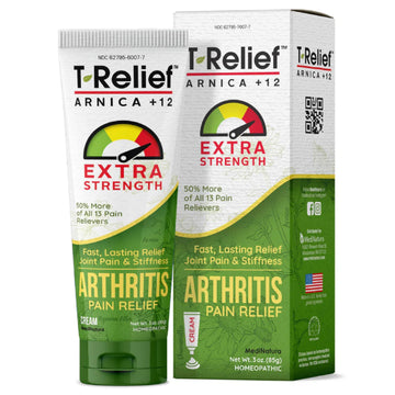 T-Relief Extra Strength Arthritis Cream Arnica +12 Pain Relieving Natural Medicines Help Soothe Soreness Stiffness Aches & Pains in Joints Naturally - 3 oz MediNatura buy supplements canada
