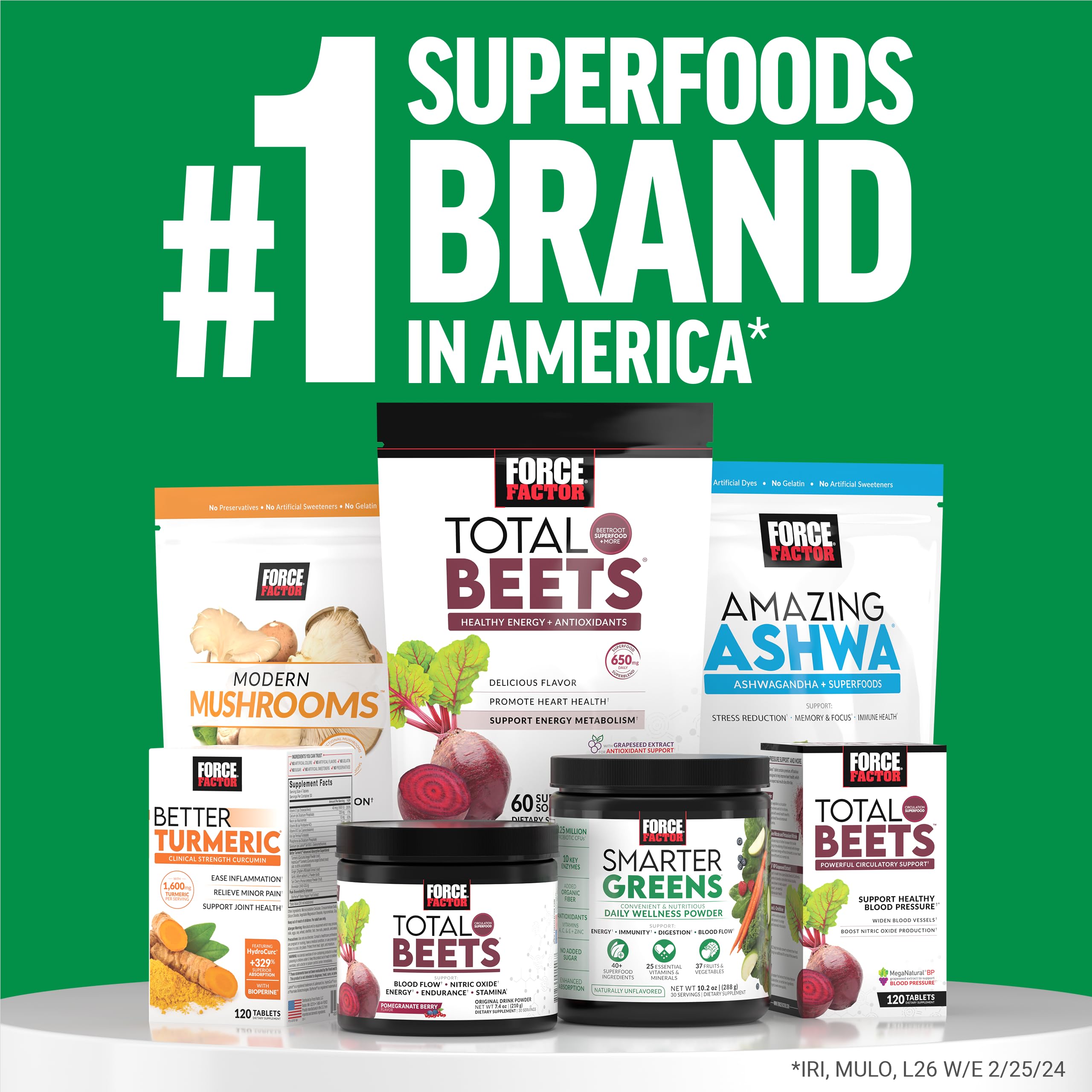 Force Factor Smarter Greens Superfoods Powder, 2-Pack, Supports Digestion and Bloating, Immunity, and Energy, Greens Powder with Probiotics, Digestive Enzymes, Antioxidants, and Fiber, 60 Servings Force Factor buy supplements canada