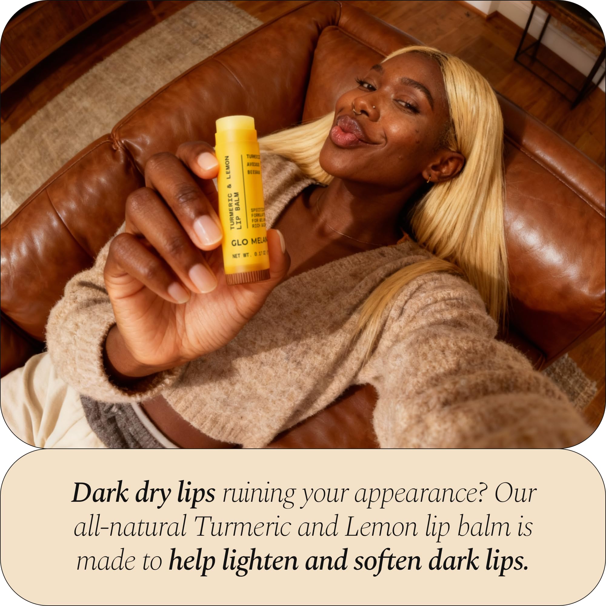 Glo Melanin All Natural Lemon and Turmeric Lip Balm - Natural Lip Balm Illuminate Your Smile Glo Melanin buy supplements canada