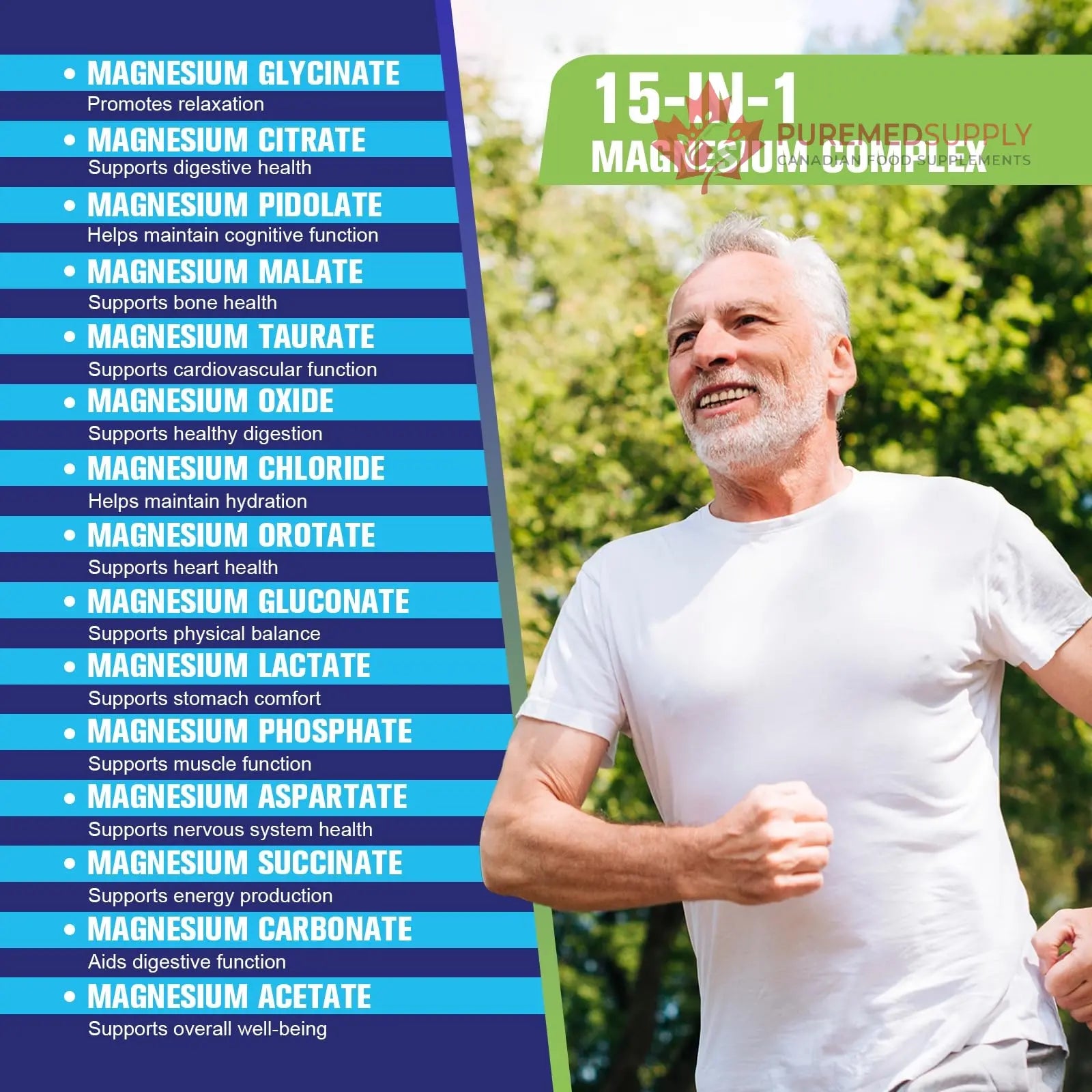Magnesium Complex for Women Men 1350mg 15 in 1 Pure Magnesium Supplement, with High Absorption Chelated Magnesium Glycinate Citrate Malate & More for Muscle, Heart, Sleep & Bone Support, Vegan 60 Days Femmetra buy supplements canada
