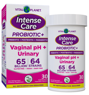 Vital Planet - Intense Care Vaginal pH & Urinary Probiotics for Women Plus Organic Prebiotics, Postbiotics, and Parabiotics, 65 Billion CFU and 64 Strains, Immune and Digestive Health 30 ct Vital Planet buy supplements canada