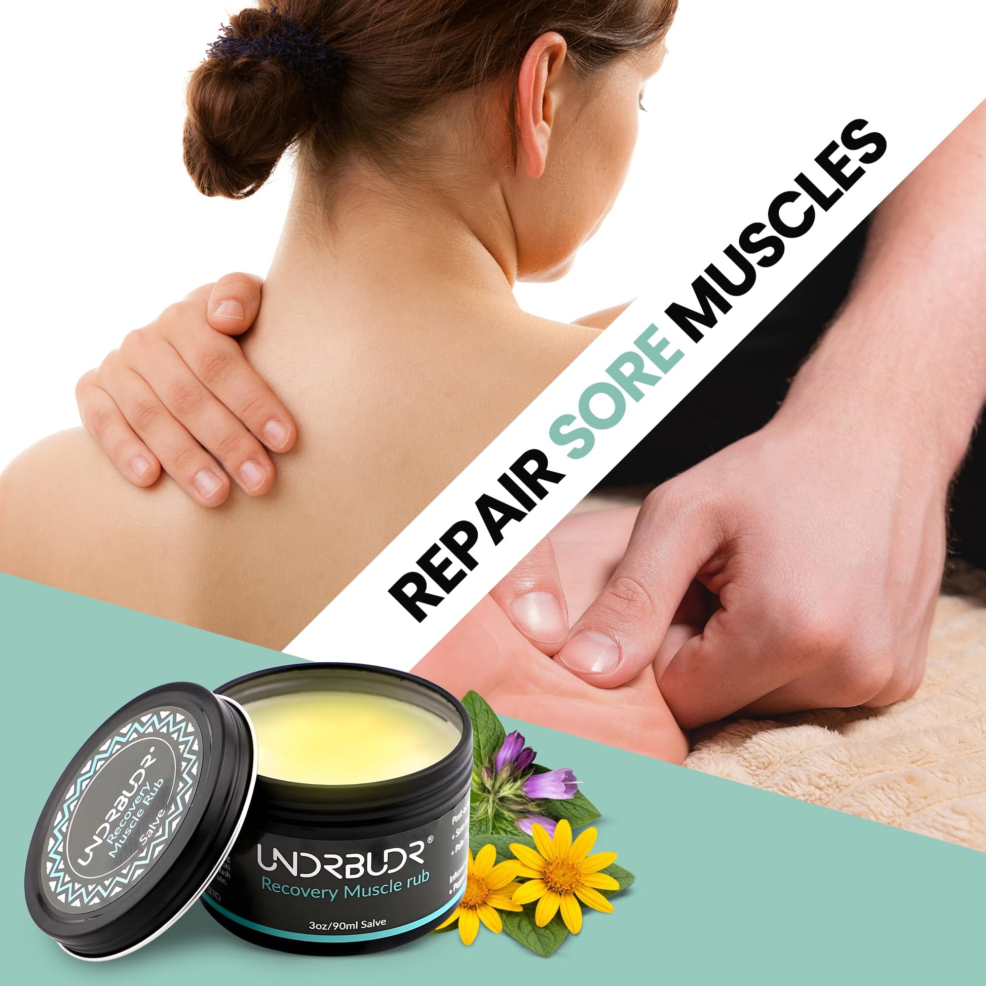 UNDRBUDR Post-Activity Recovery Muscle Rub Salve with Arnica, Comfrey & Essential Oils- Balm for Muscle Soreness, Joint Discomfort & Post-Workout Recovery, Natural Formula for Active Lifestyles (3 oz) UNDRBUDR buy supplements canada