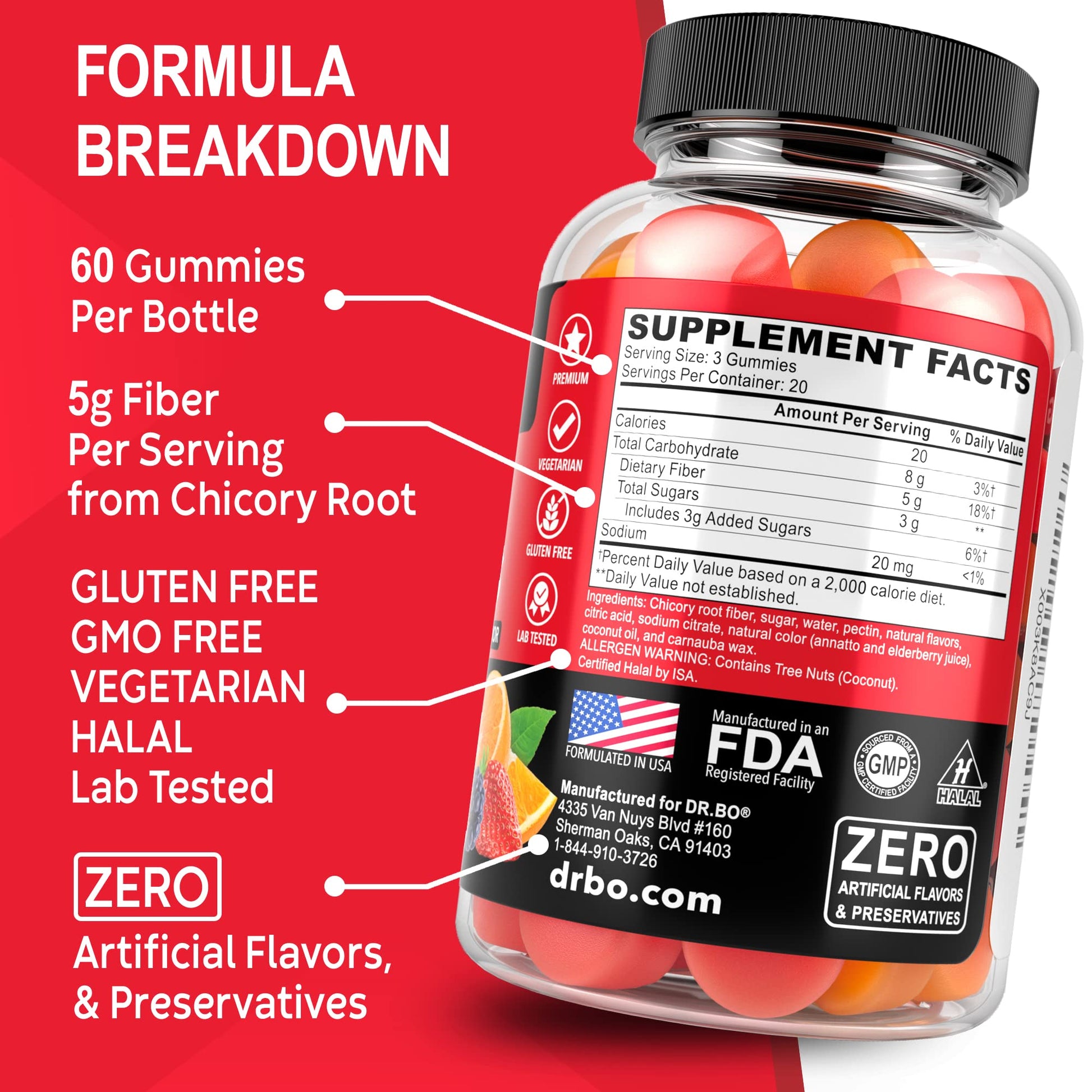 Fiber Gummies for Adults & Kids - Tasty Gummy Prebiotic Fiber Supplement for Max Digest DR. BO buy supplements canada