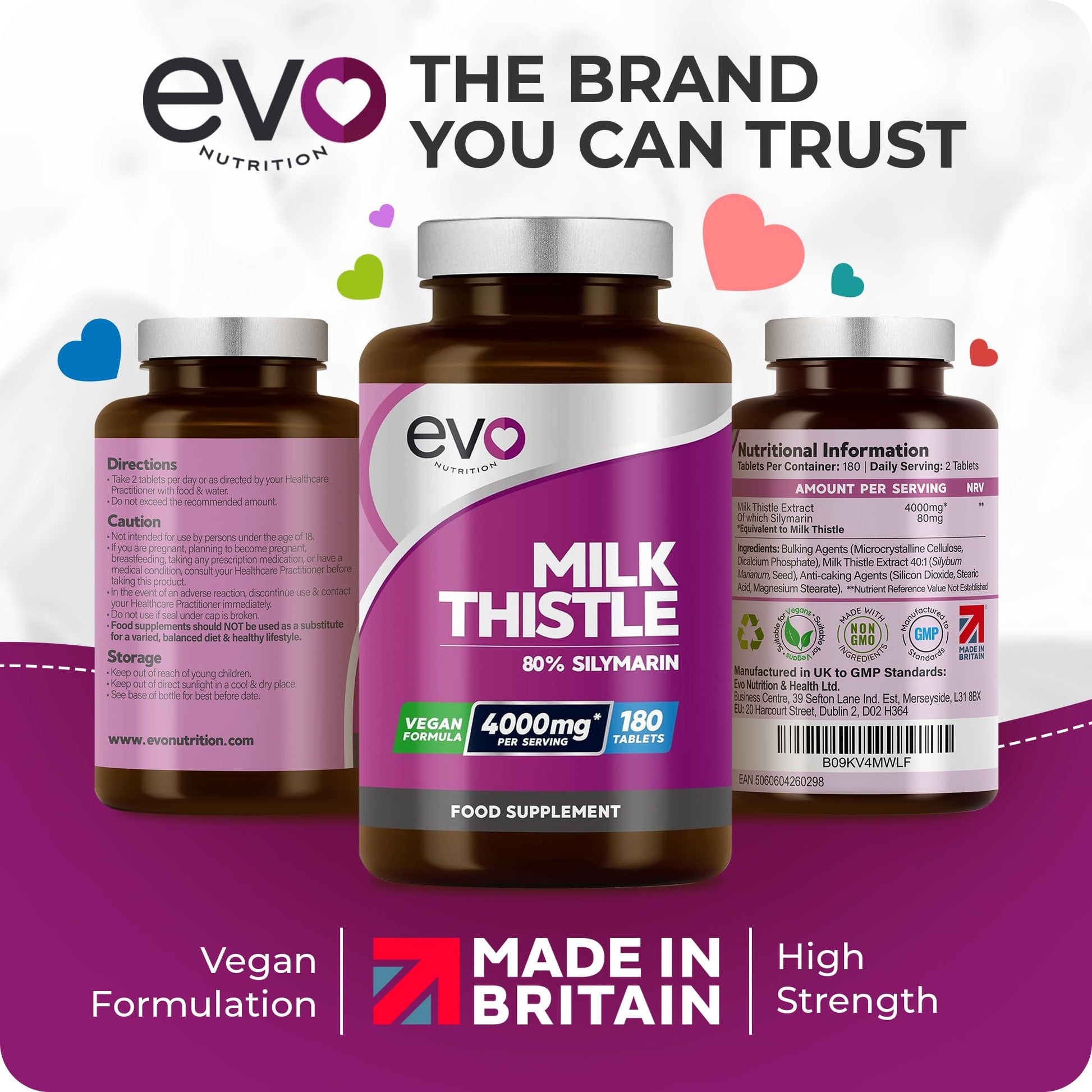 Milk Thistle Tablets 4000mg | 80% Silymarin | 180 Tablets | High Strength Vegan Supple EVO NUTRITION buy supplements canada