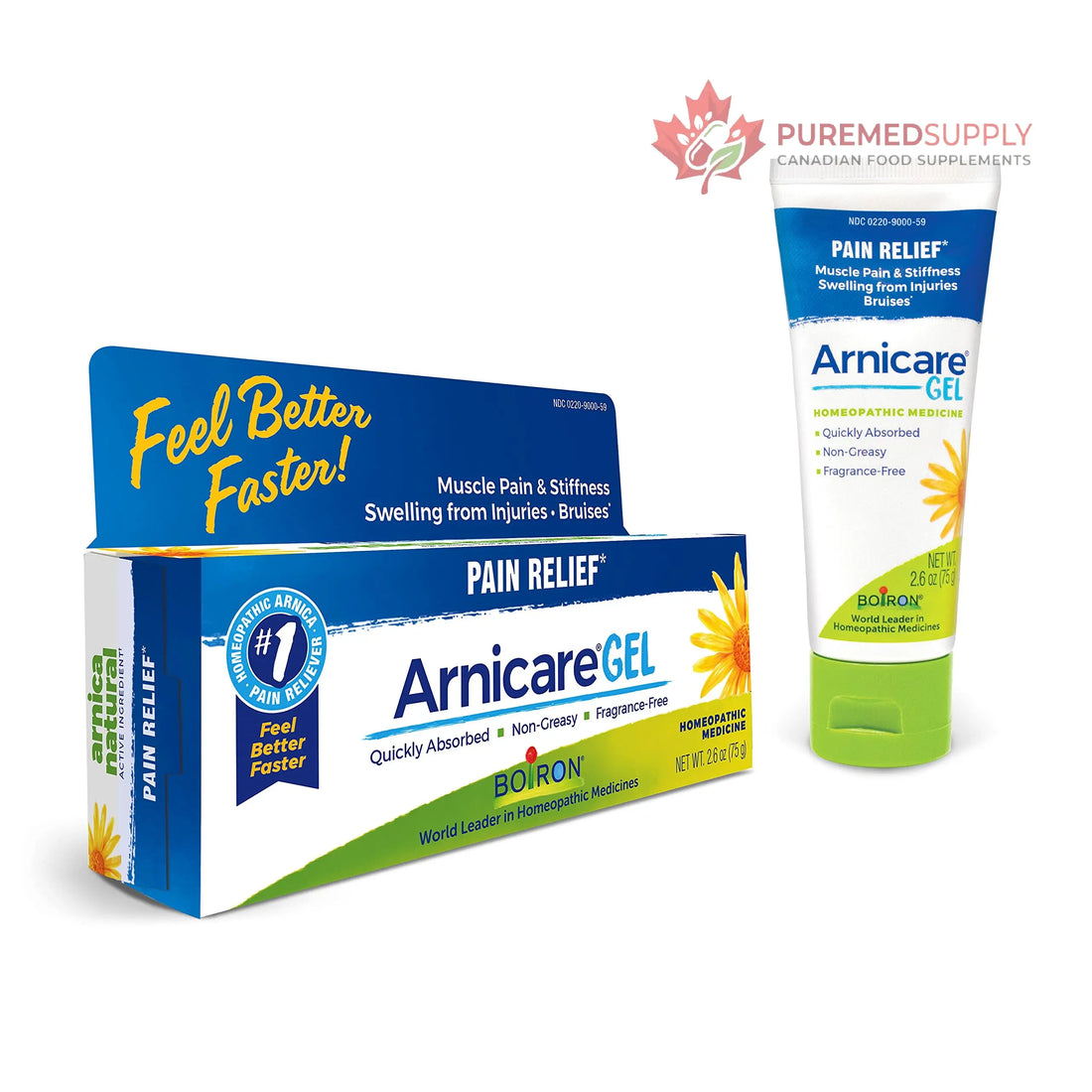 Boiron Arnicare Gel for Joint Pain, Muscle Pain, Swelling, Soreness, and Stiffness - Non-greasy and Fragrance-Free - 2.6 oz Boiron buy supplements canada
