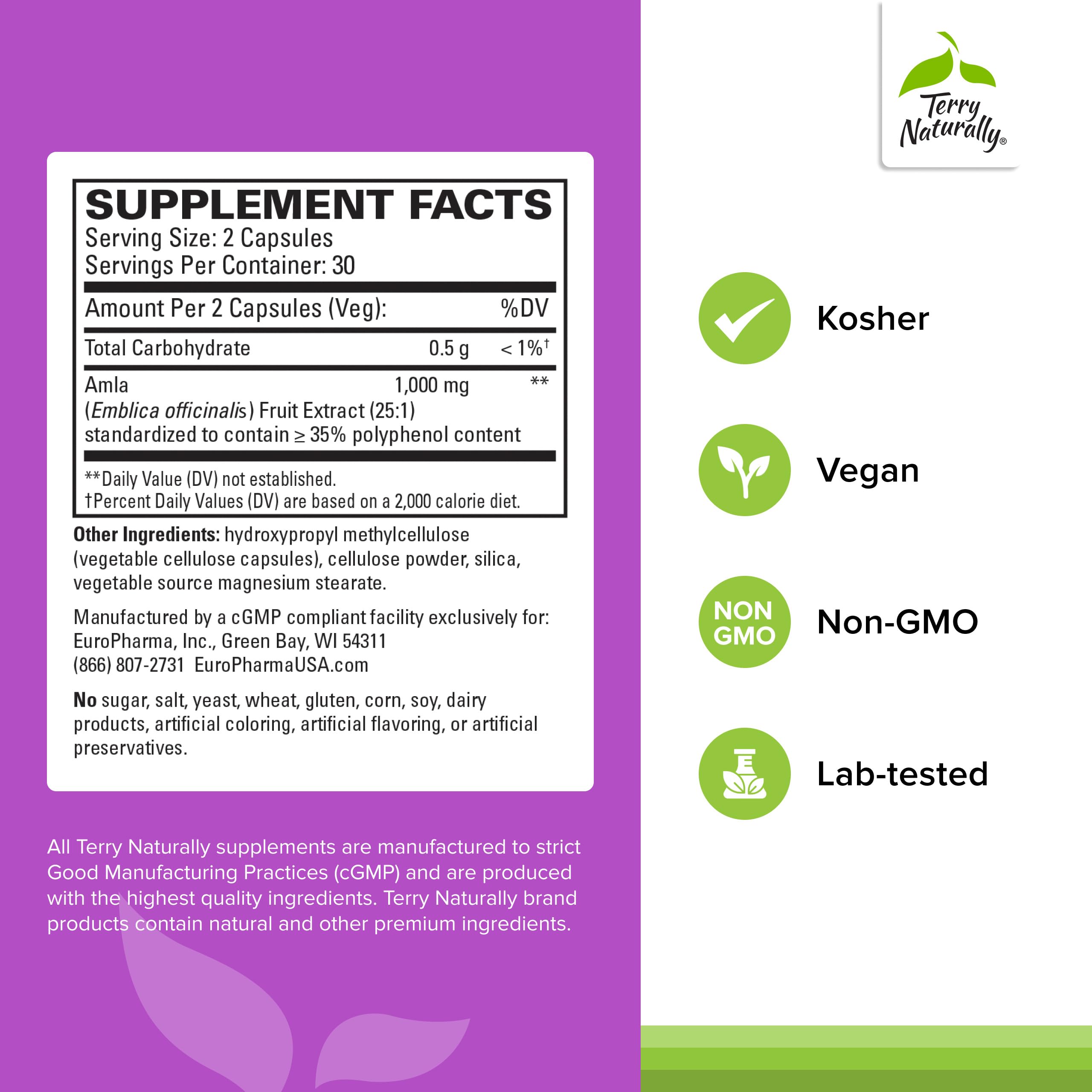 Terry Naturally Healthy Cholesterol with Amla - Antioxidant Supplement for Immune & Heart Support - Supplement to Aid Healthy Cholesterol & Triglyceride - 60 Capsules Terry Naturally buy supplements canada
