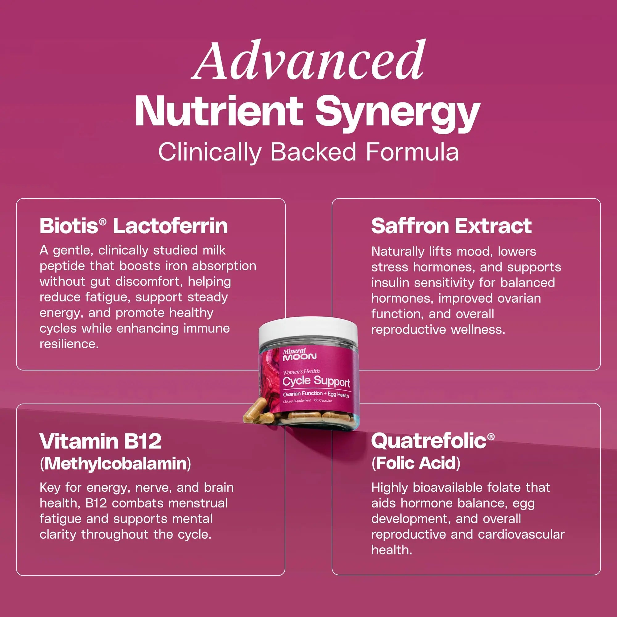 Mineral Moon Hormonal Support Bundle - Menstrual Supplement + Cycle Support - Aid Ovulation, Hormonal Balance & PMS Support - Reduce Period Cramps & Fatigue - Antioxidant Ovarian Support Vitamins Mineral Moon buy supplements canada