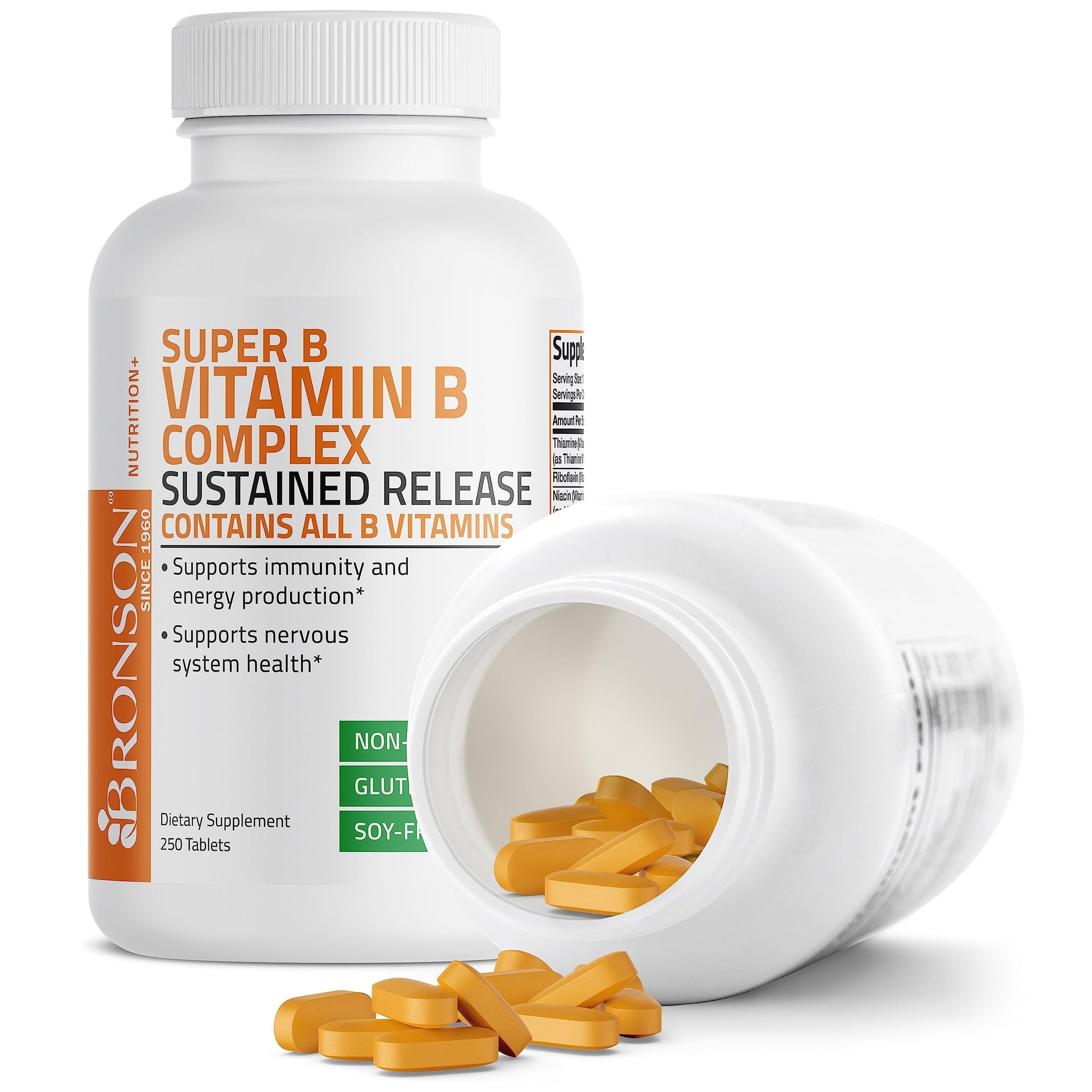 Bronson Super B Vitamin B Complex Sustained Slow Release Vitamin B1, B2, B3, B6, B9 Bronson buy supplements canada