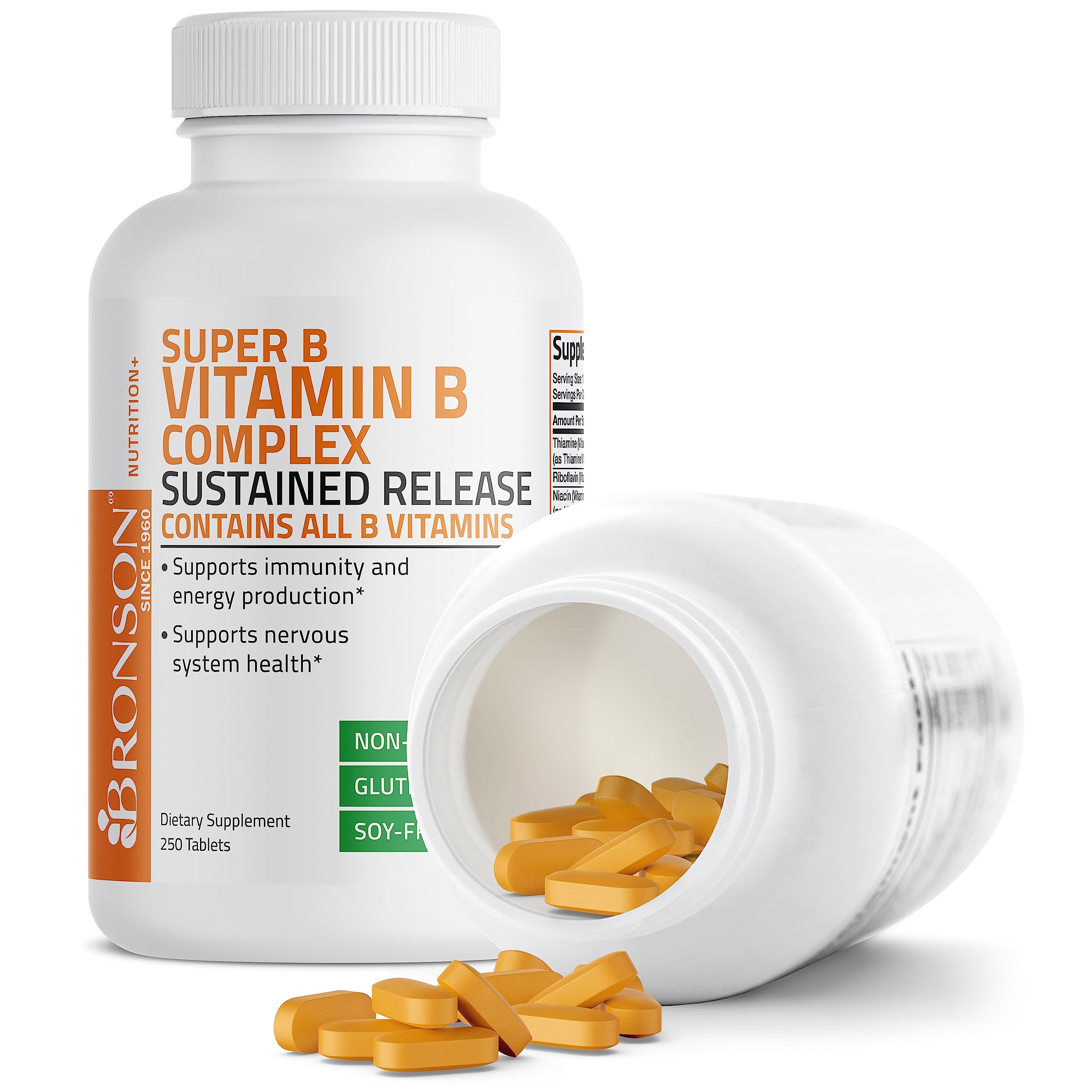 Bronson Super B Vitamin B Complex Sustained Slow Release Vitamin B1, B2, B3, B6, B9 Bronson buy supplements canada