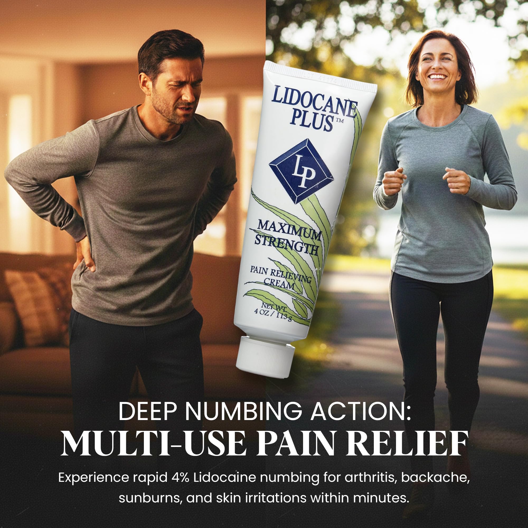 Lidocaine Plus 4% Lidocaine Cream Maximum Strength Pain & Itch Relief - Non-Greasy Formula Numbing Cream - Fast Acting Topical Pain Reliever, Soothing Topical Analgesic Aloe Vera Scent - 4 oz Lidocaine Plus buy supplements canada