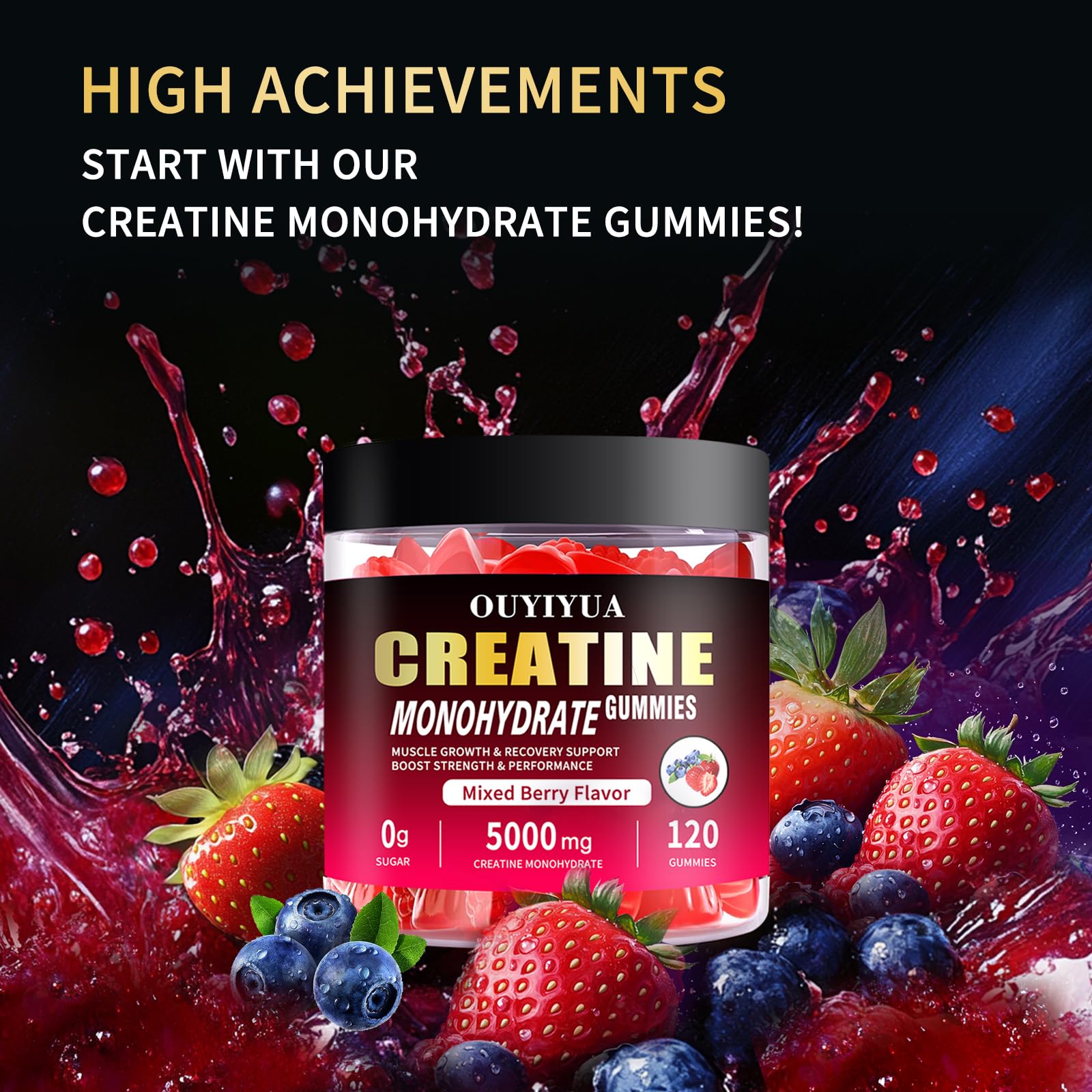 OUYIYUA Creatine Monohydrate Gummies 5000mg for Men & Women - Sugar Free Pre-Workout Supplement, Chewables for Muscle Strength, Muscle Builder, Energy Boost, OUYIYUA buy supplements canada