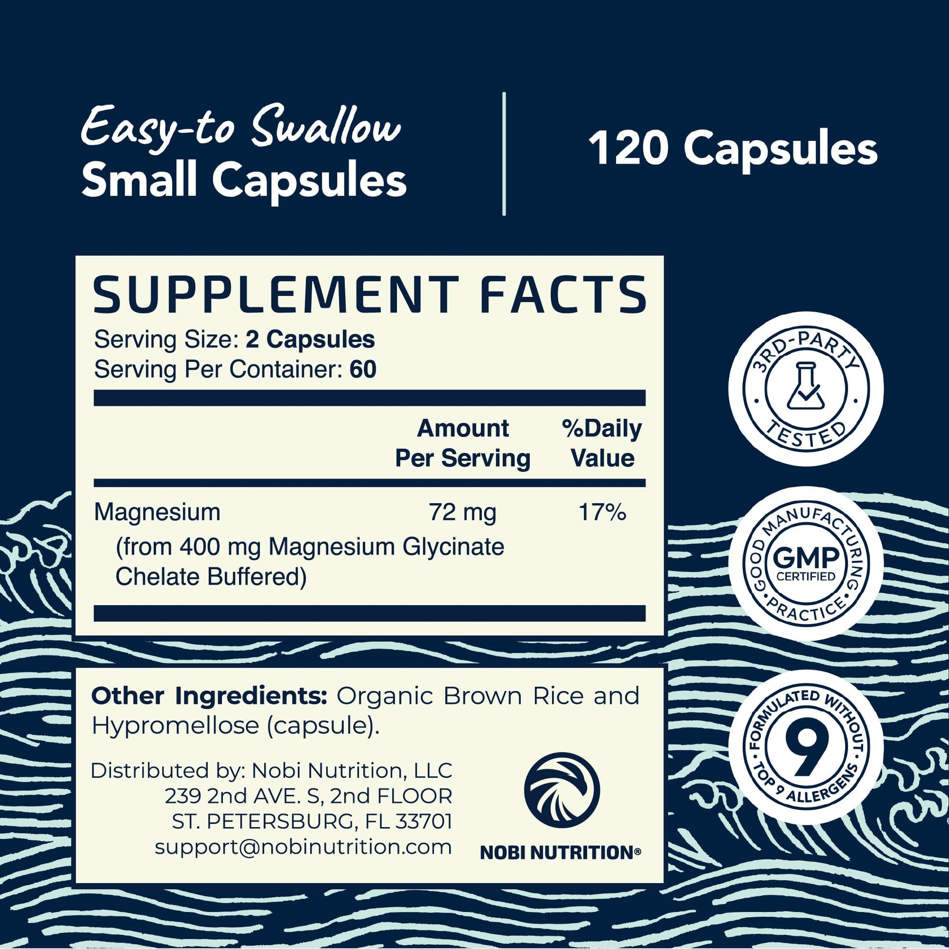 Magnesium Glycinate 400mg | High Absorption Formula for Sleep, Calm, Muscle Relaxation, Heart, Bone & Nerve Support for Women & Men | Chelated Magnesium Glycinate Supplement | 120 Ct (2 Month Supply) Nobi Nutrition buy supplements canada